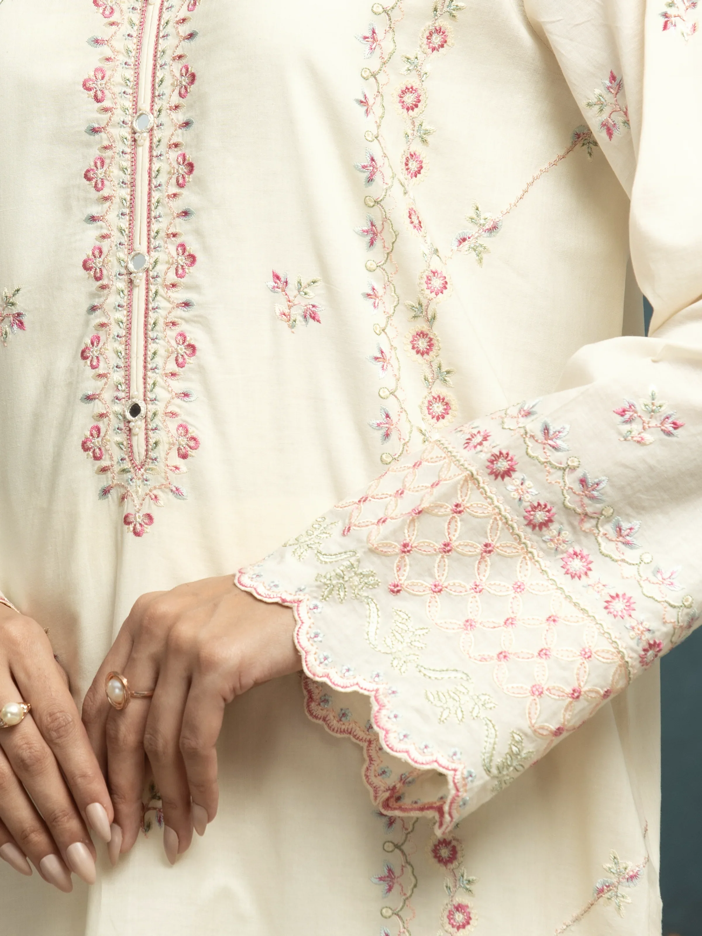 Unstitched Embroidered Cambric Suit - EWU24V2-31012-3P - Image 3