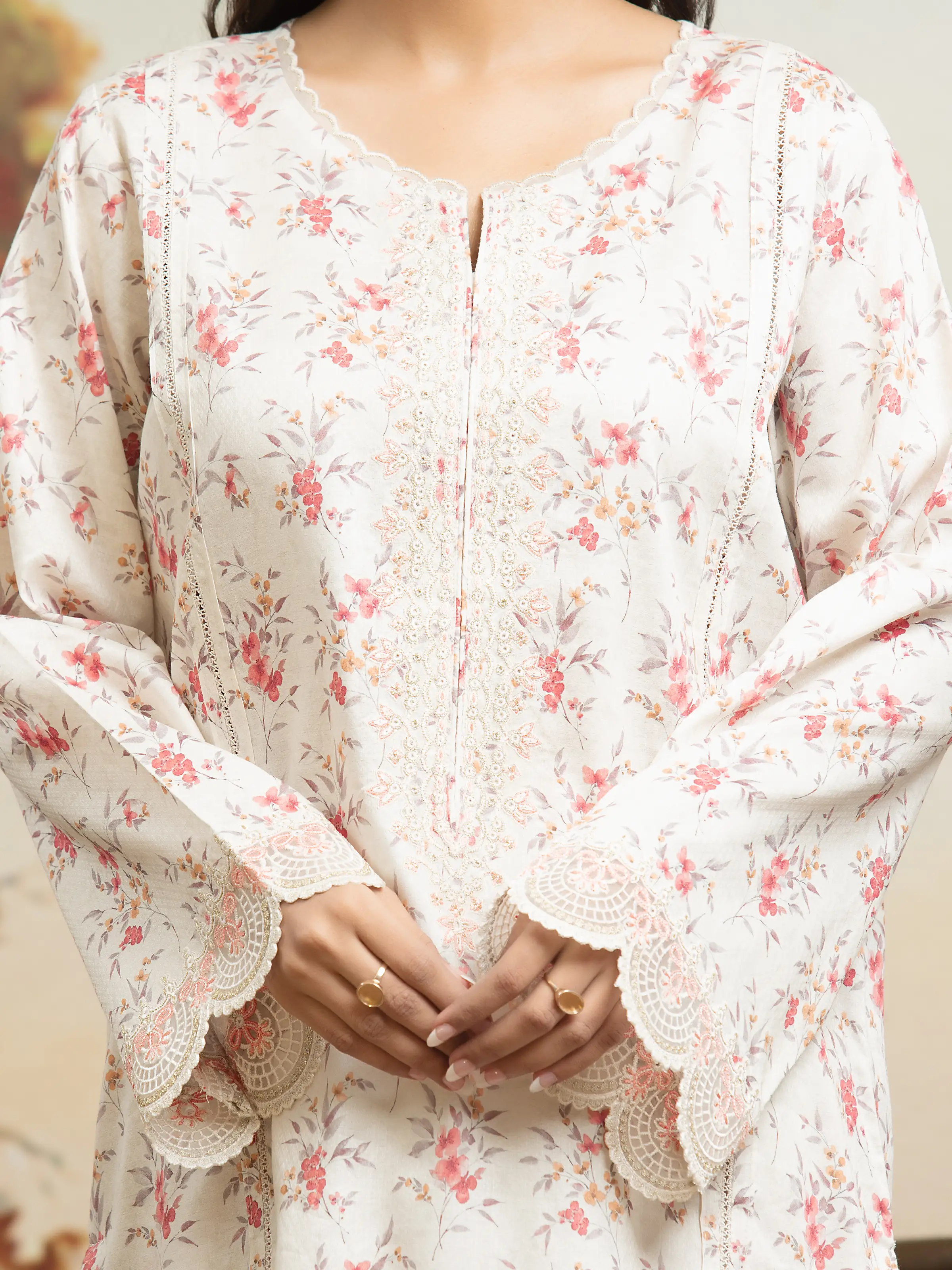 Unstitched Embroidered Dobby Shirt Trouser - EWU24V7-30171ST - Image 2