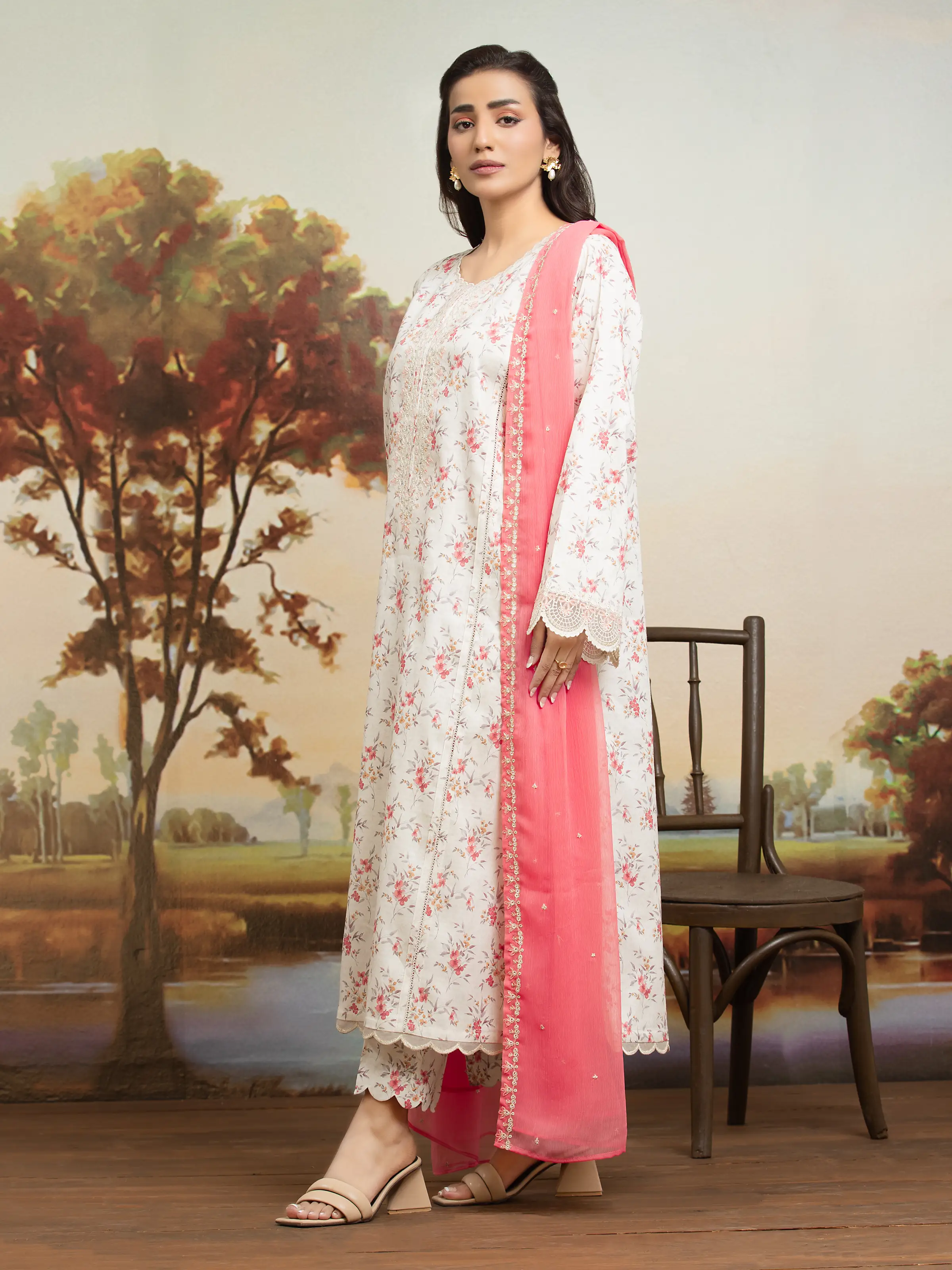 Unstitched Embroidered Dobby Suit - EWU24V7-30171-3P - Image 2