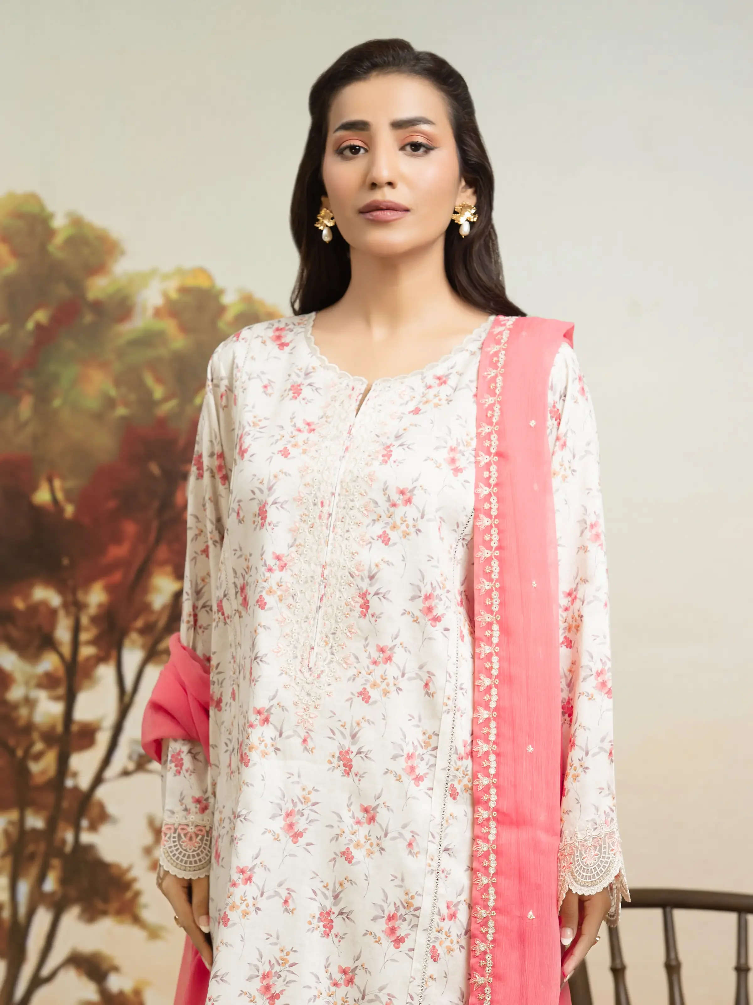 Unstitched Embroidered Dobby Suit - EWU24V7-30171-3P - Image 3