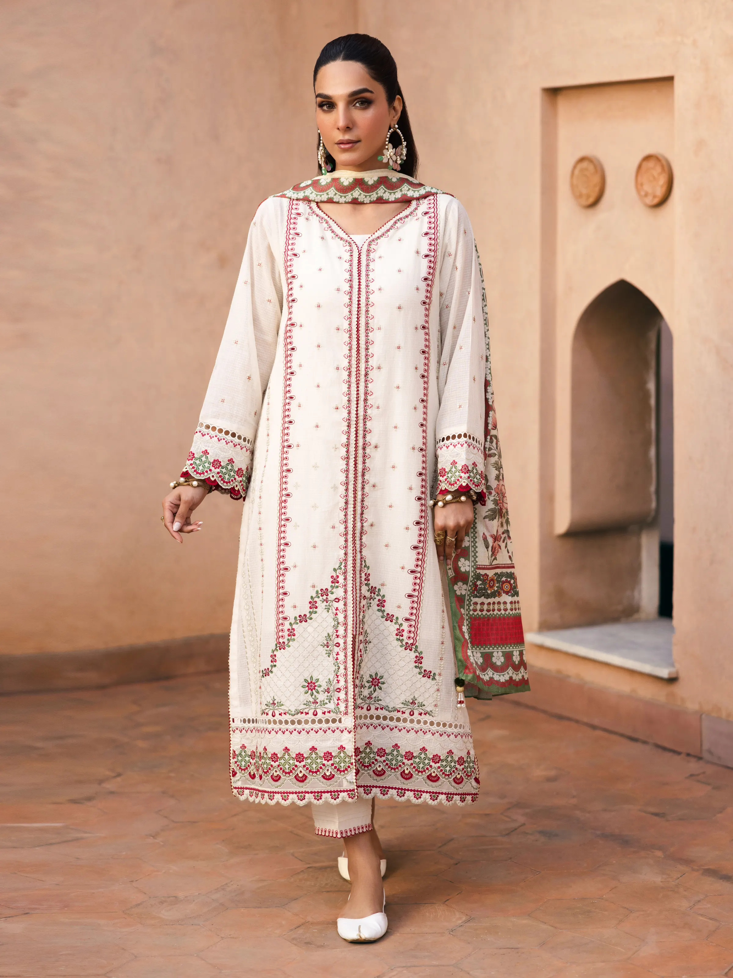 Unstitched Embroidered Lawn Suit - EWU5V1-31247-3P - Image 2