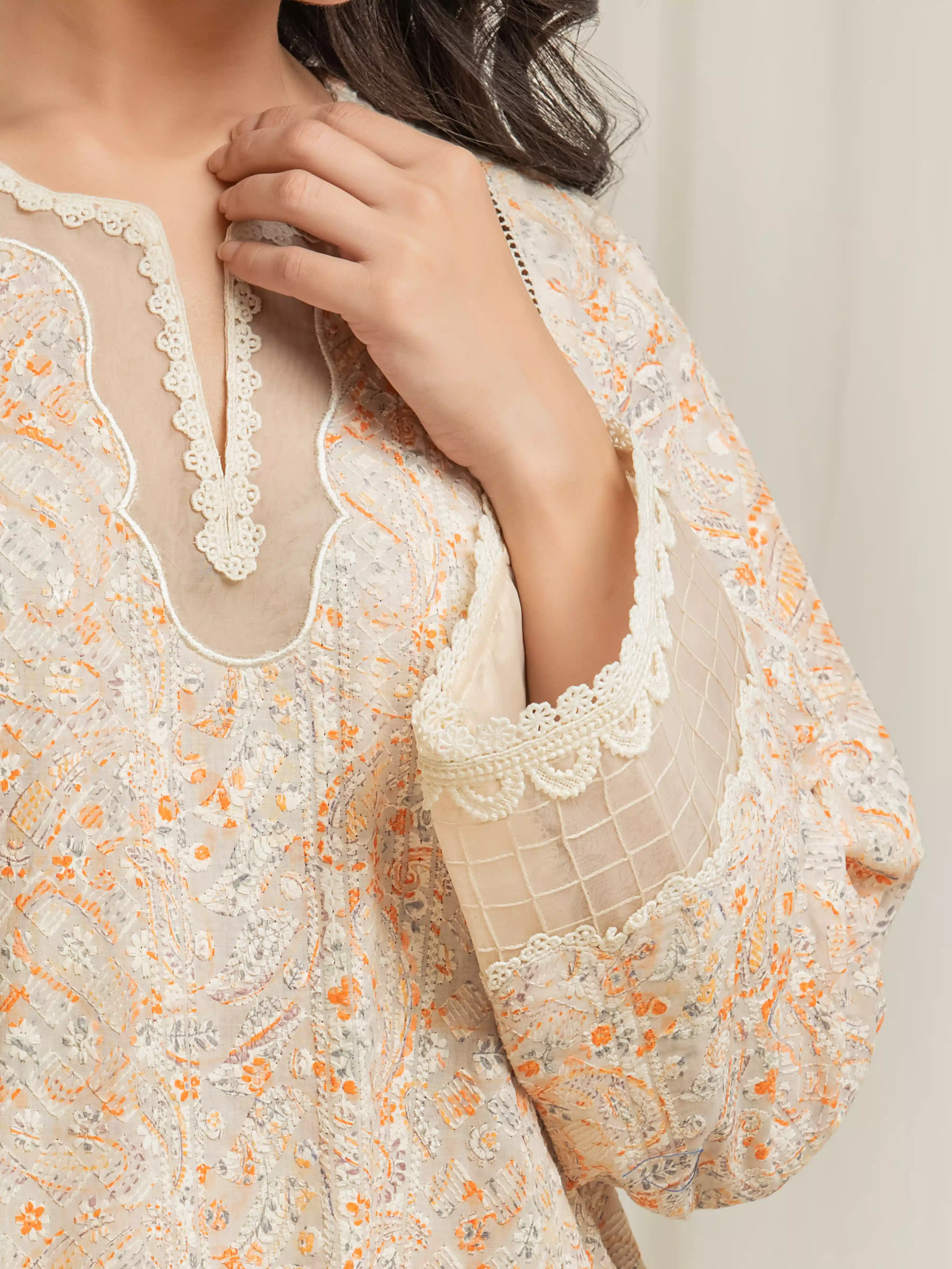 Unstitched Embroidered Cambric Suit - EWU6V2-33500-3P - Image 3