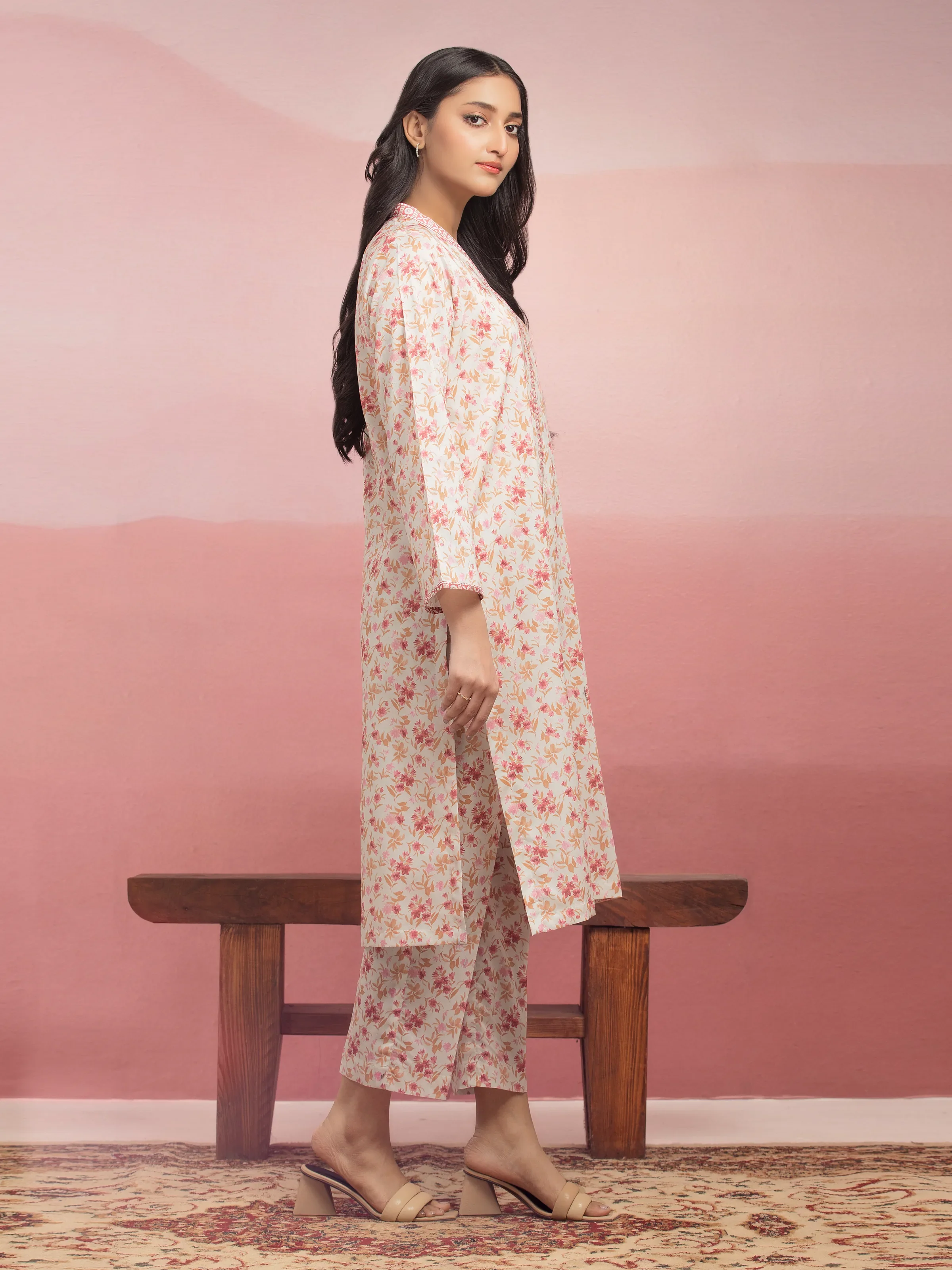 Unstitched Printed Lawn Shirt Trouser - EWU5A1-35402ST - Image 3