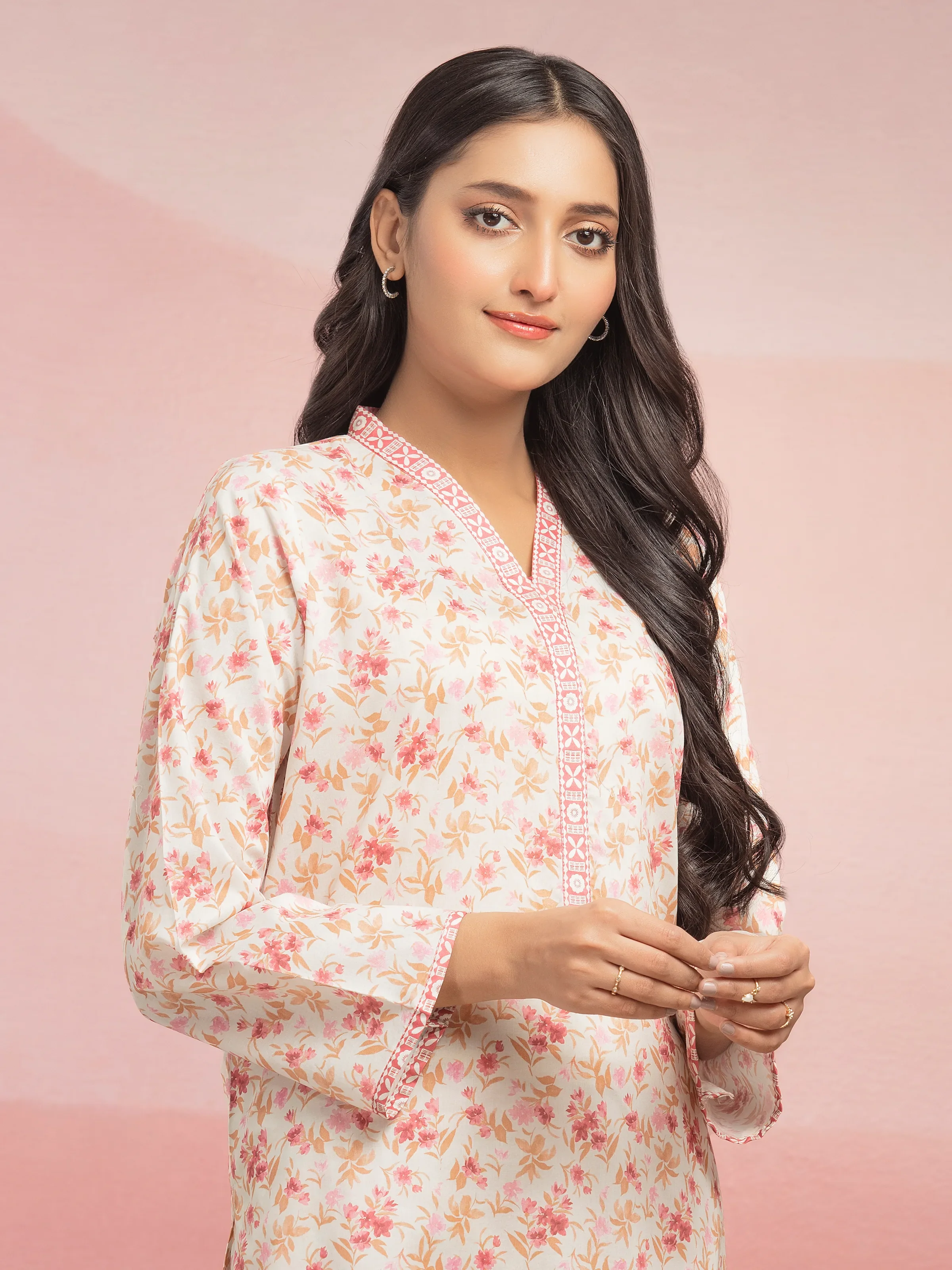 Unstitched Printed Lawn Shirt Trouser - EWU5A1-35402ST - Image 4
