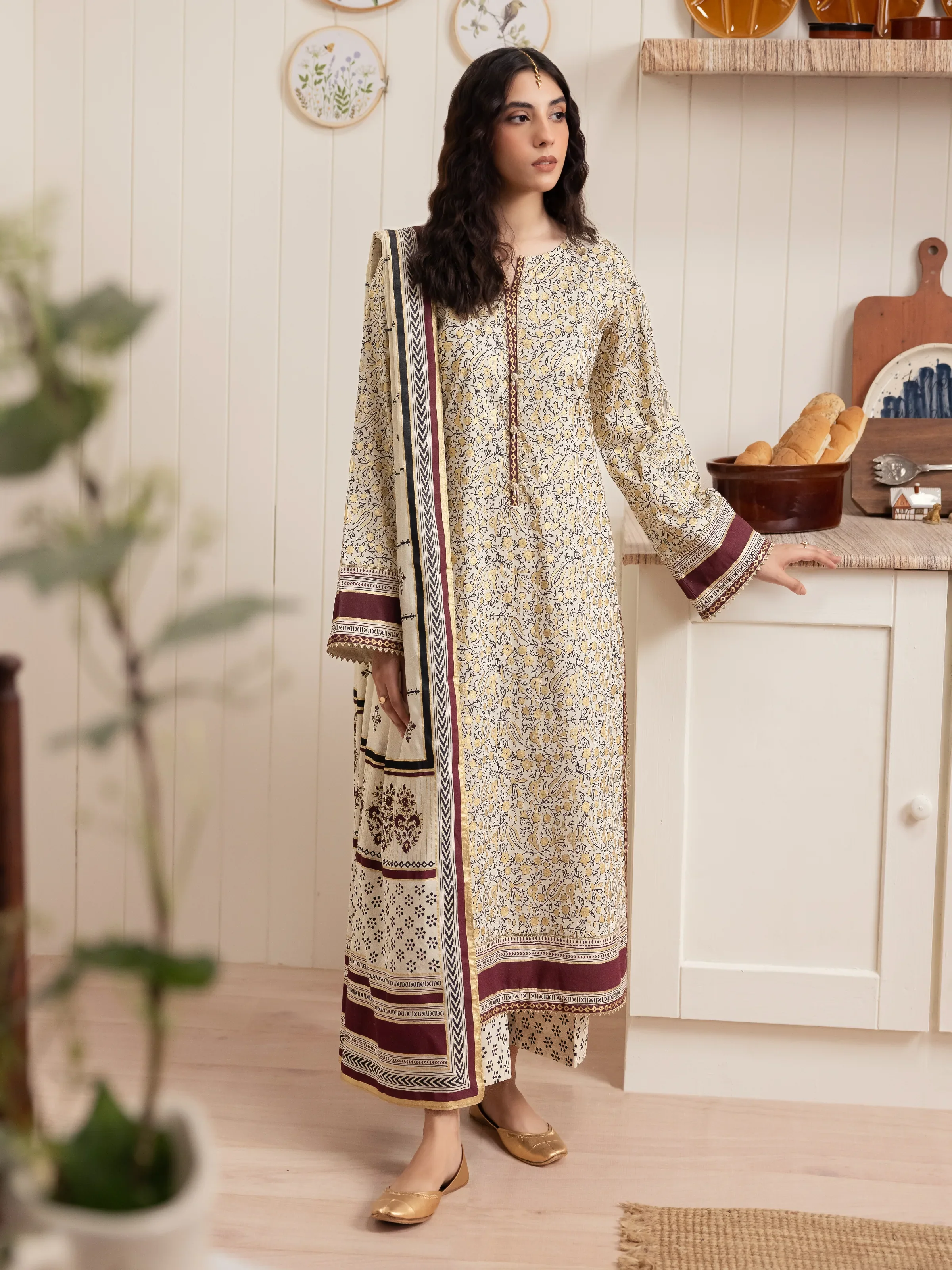 Unstitched Block Print Cambric Suit - EWU24M1-060 - Image 2