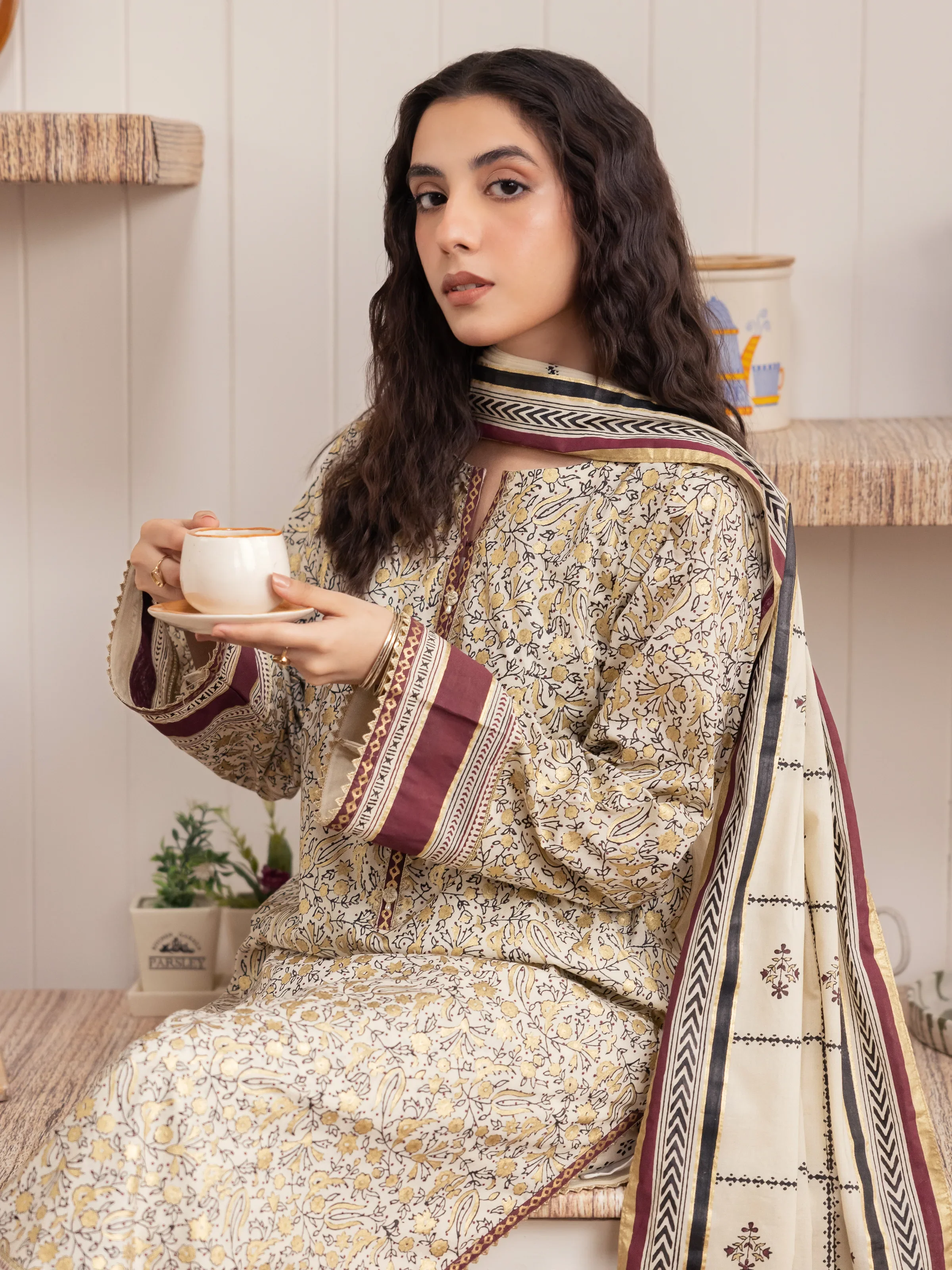 Unstitched Block Print Cambric Suit - EWU24M1-060 - Image 4