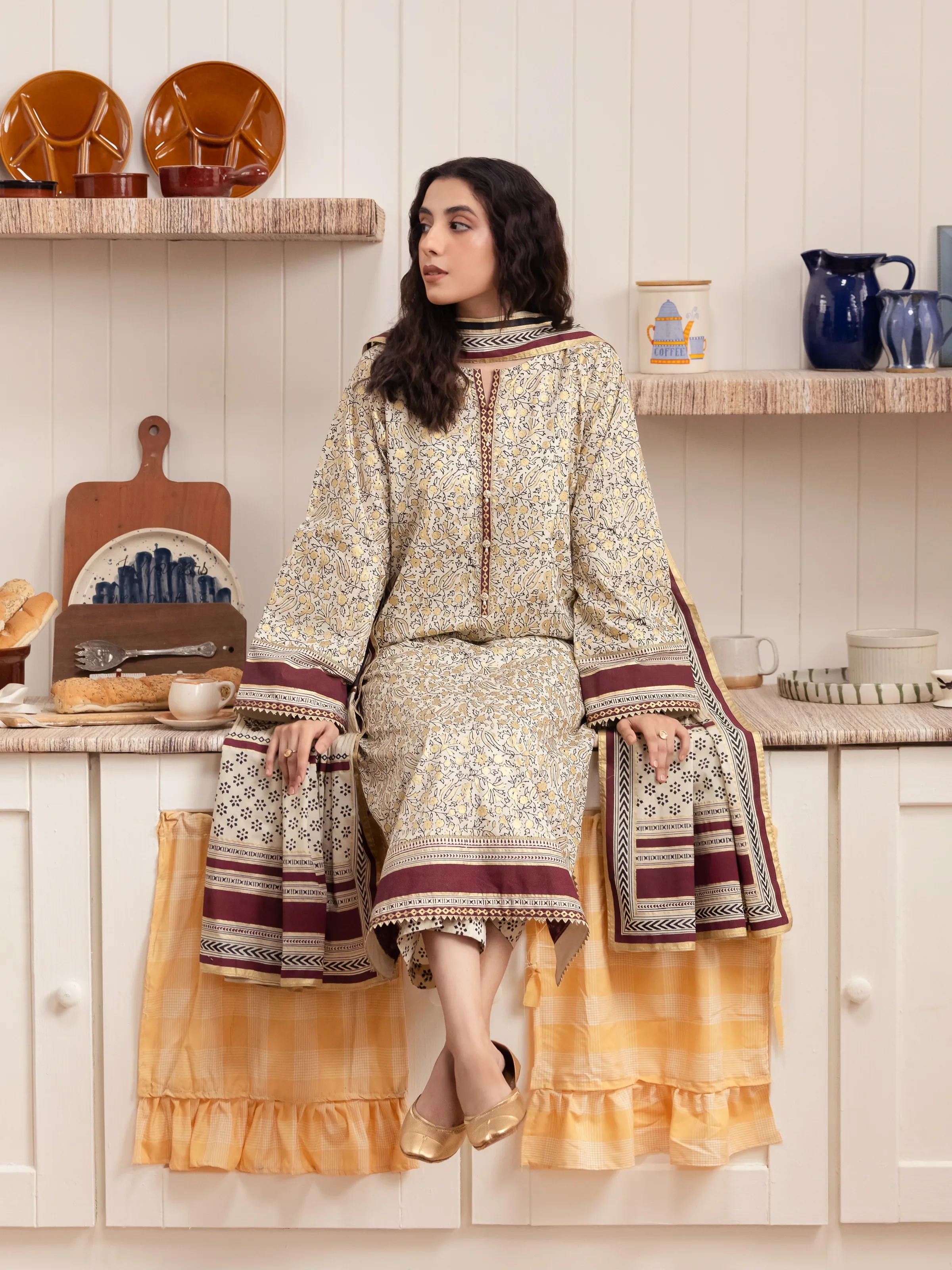 Unstitched Block Print Cambric Suit - EWU24M1-060 - Image 5