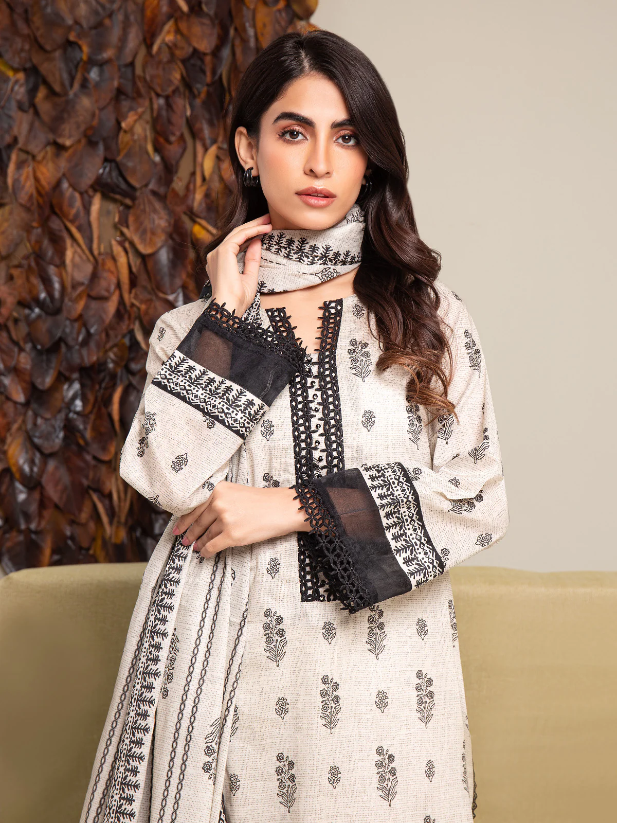 Unstitched Printed Cambric Shirt Trouser - EWU24A2-27292ST - Image 4