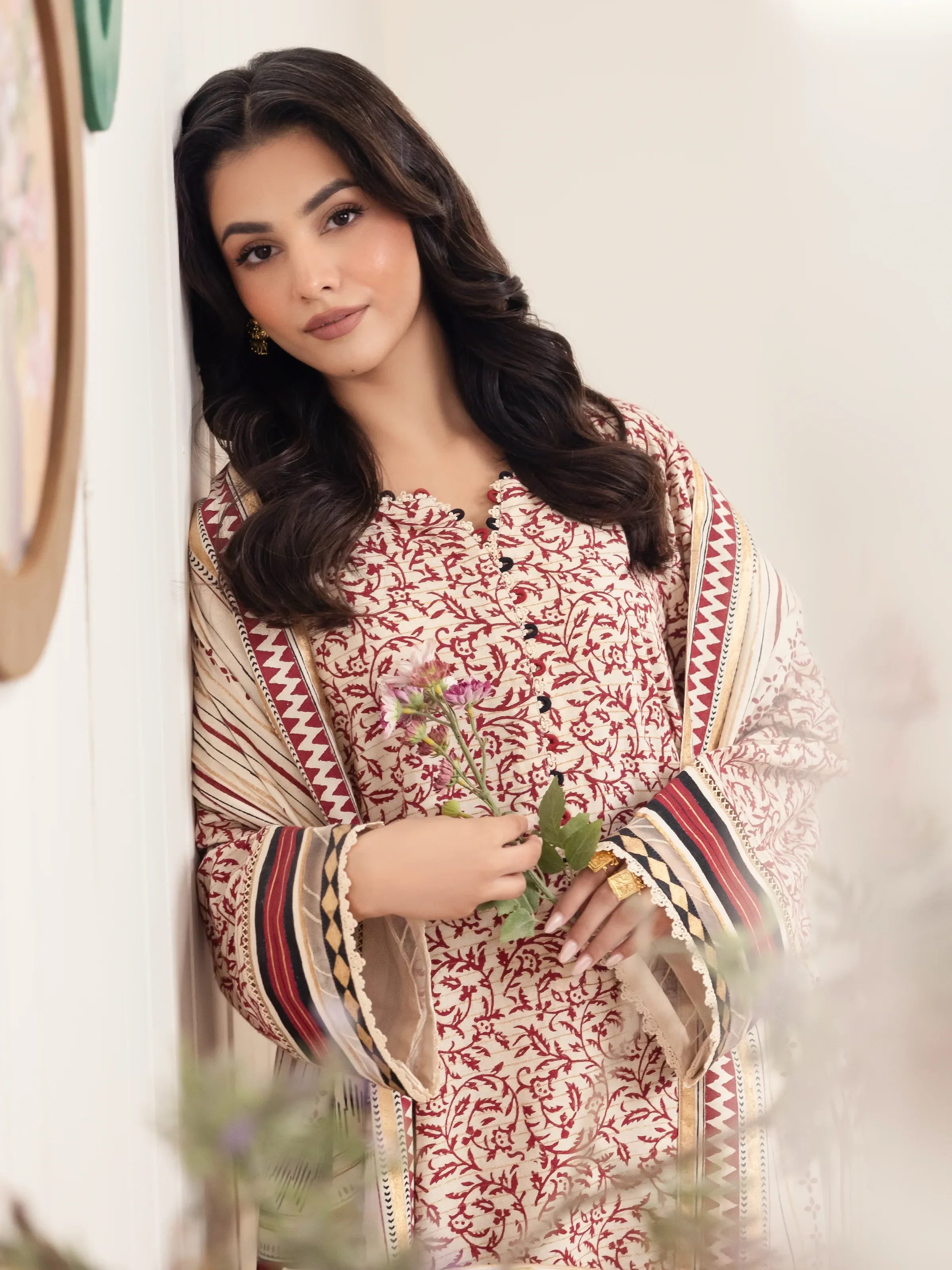 Unstitched Block Print Cambric Shirt Trouser - EWU24M1-051ST - Image 5