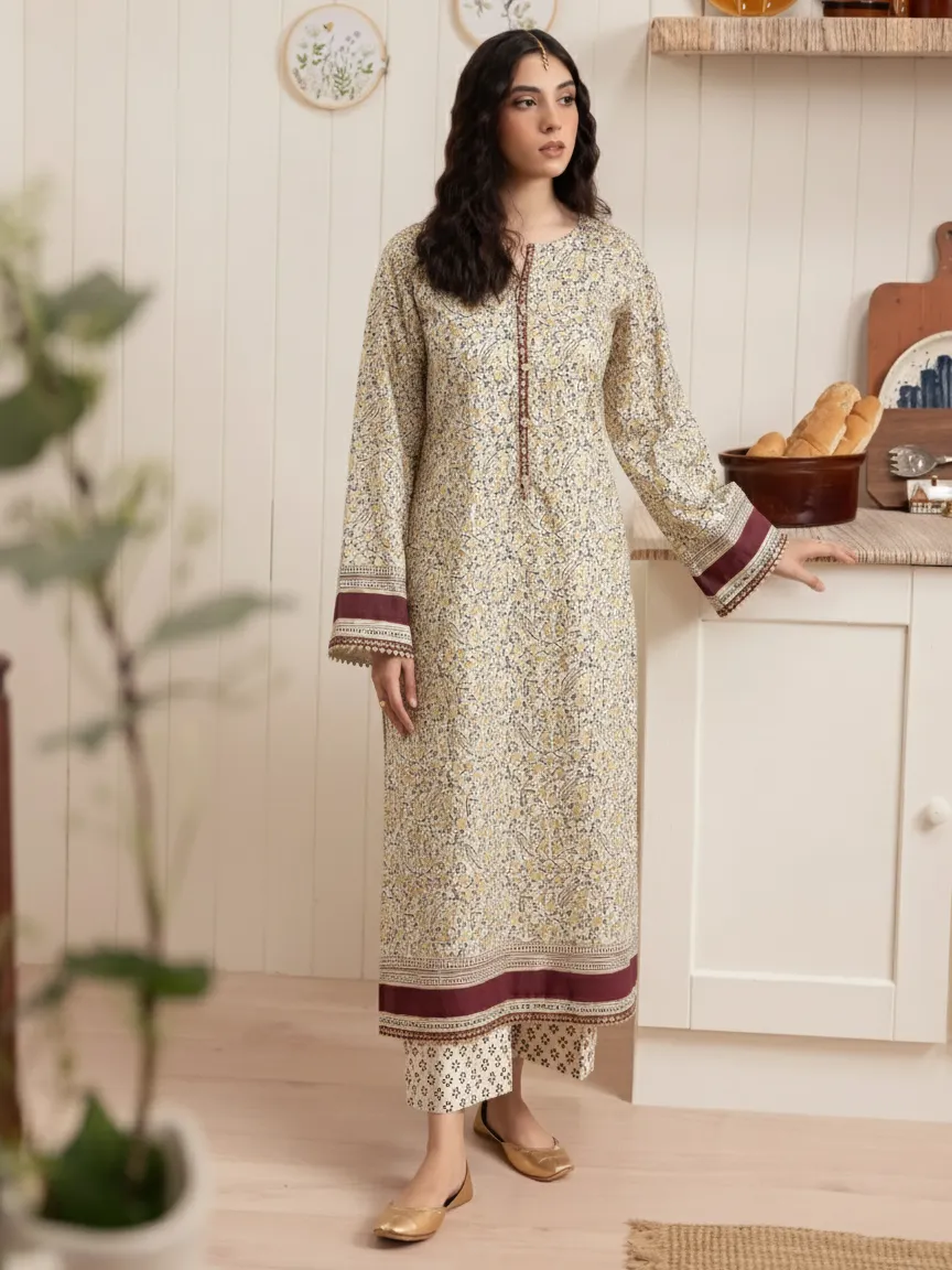 Unstitched Block Print Cambric Shirt Trouser - EWU24M1-060ST - Image 2