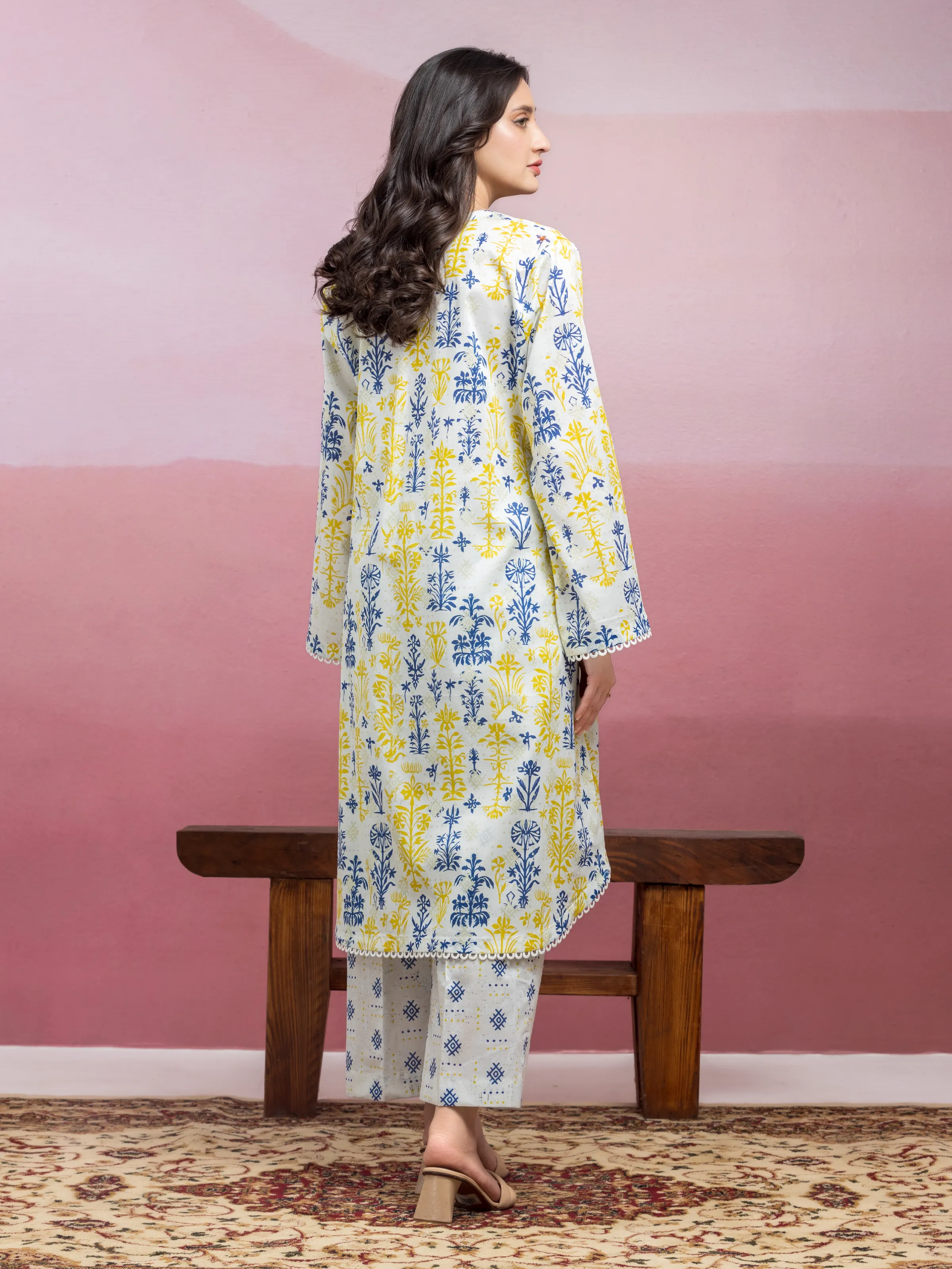 Unstitched Printed Lawn Shirt Trouser - EWU5A1-35419ST - Image 2