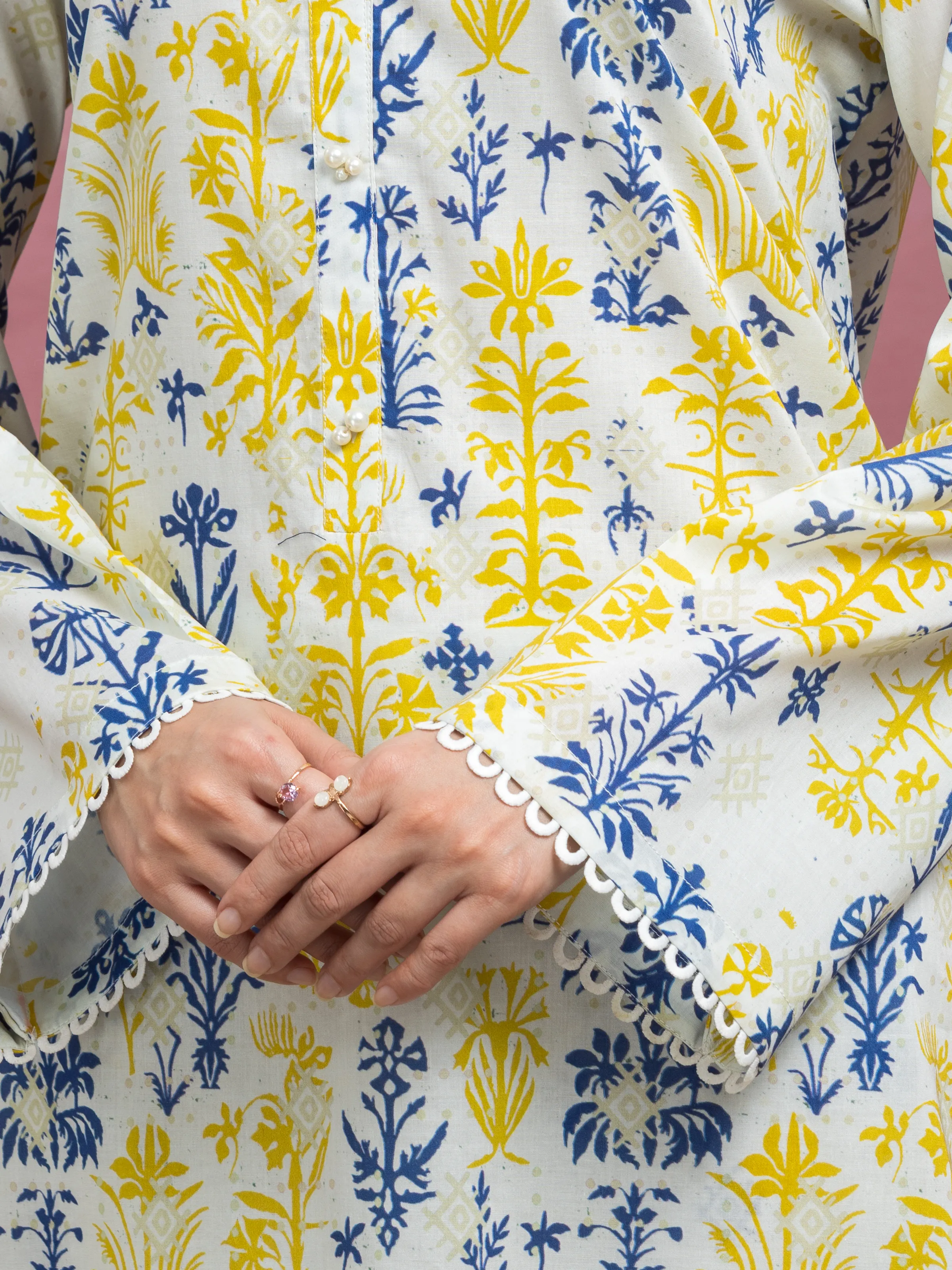 Unstitched Printed Lawn Shirt Trouser - EWU5A1-35419ST - Image 5