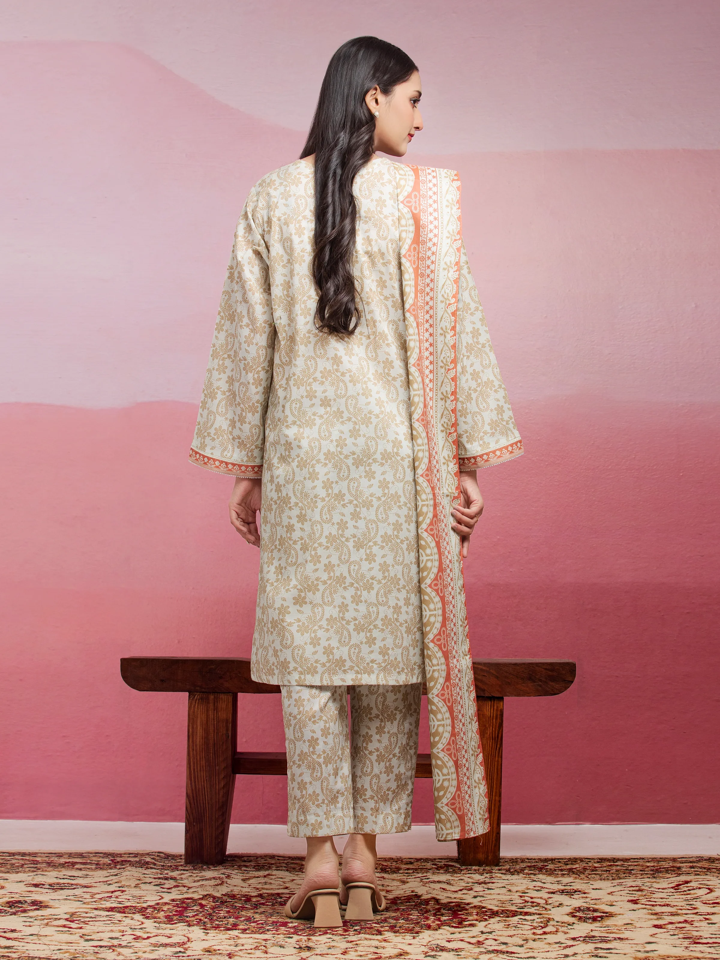 Unstitched Printed Lawn Suit - EWU5A1-35038-3P - Image 2