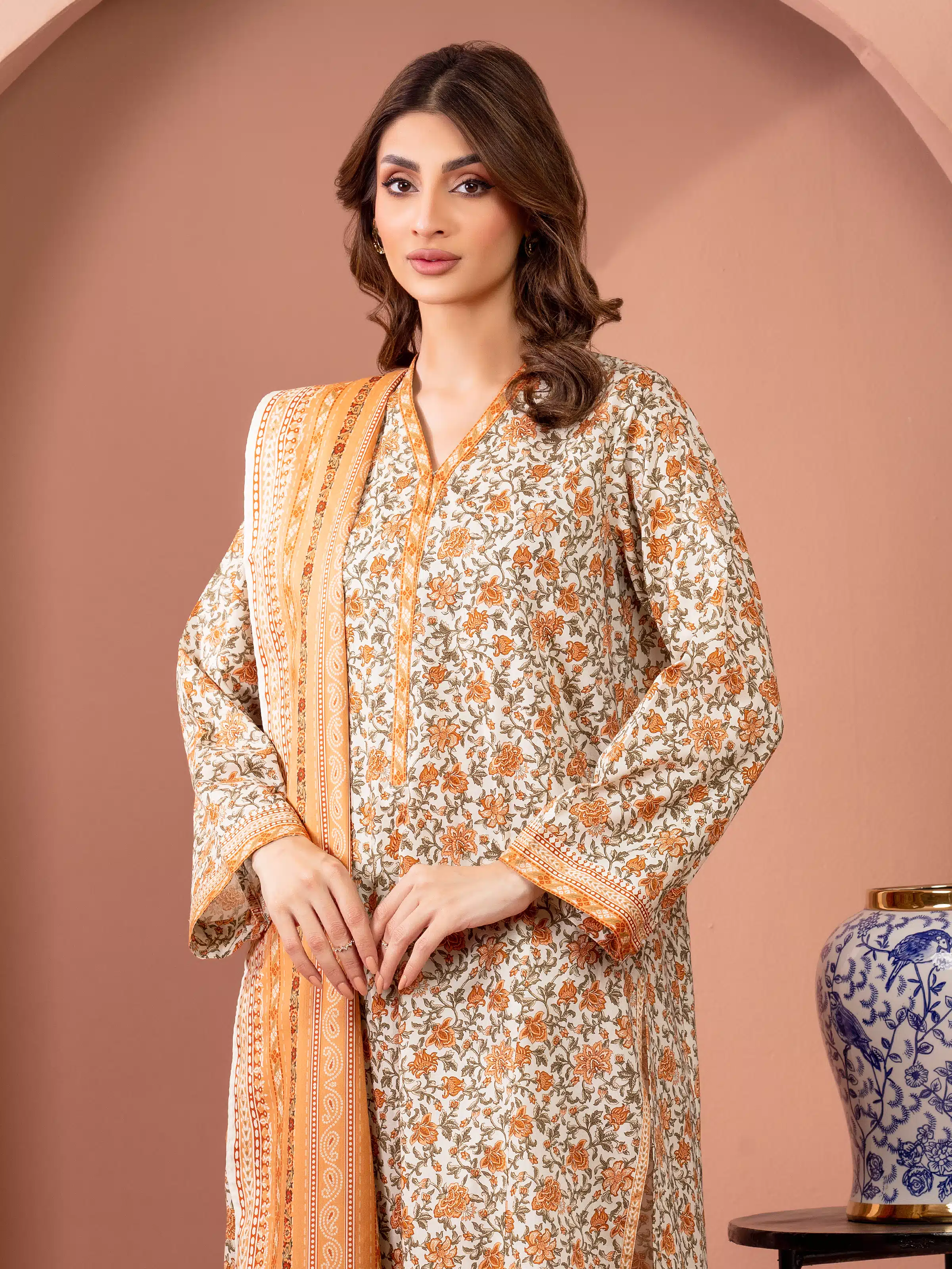 Unstitched Printed Lawn Suit - EWU5A1-35153-3P - Image 2