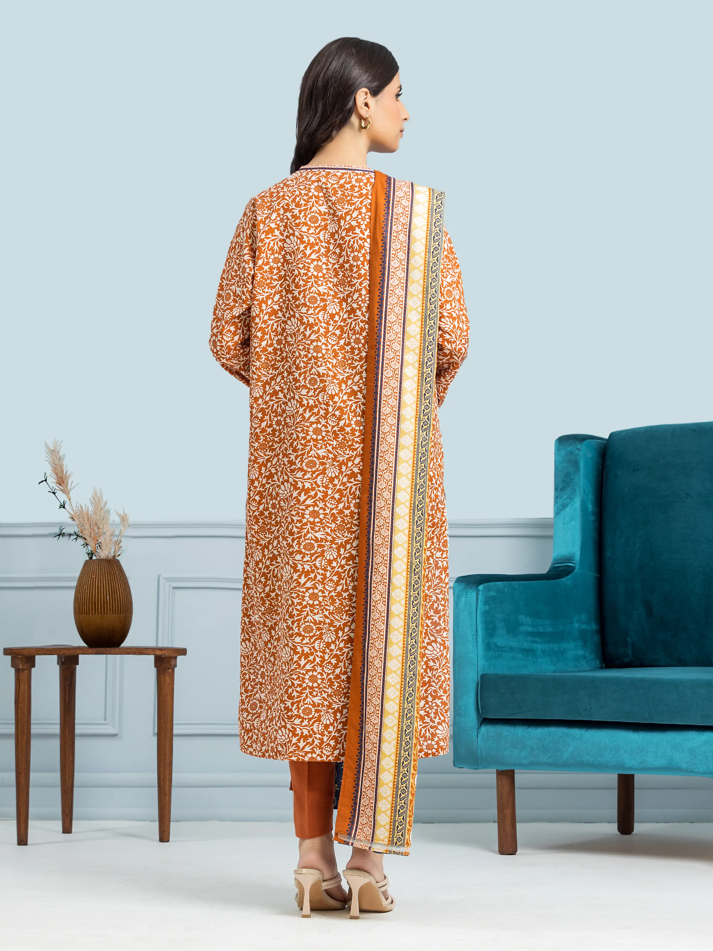 Unstitched Printed Khaddar Suit - EWU24A3-29305-3P - Image 2