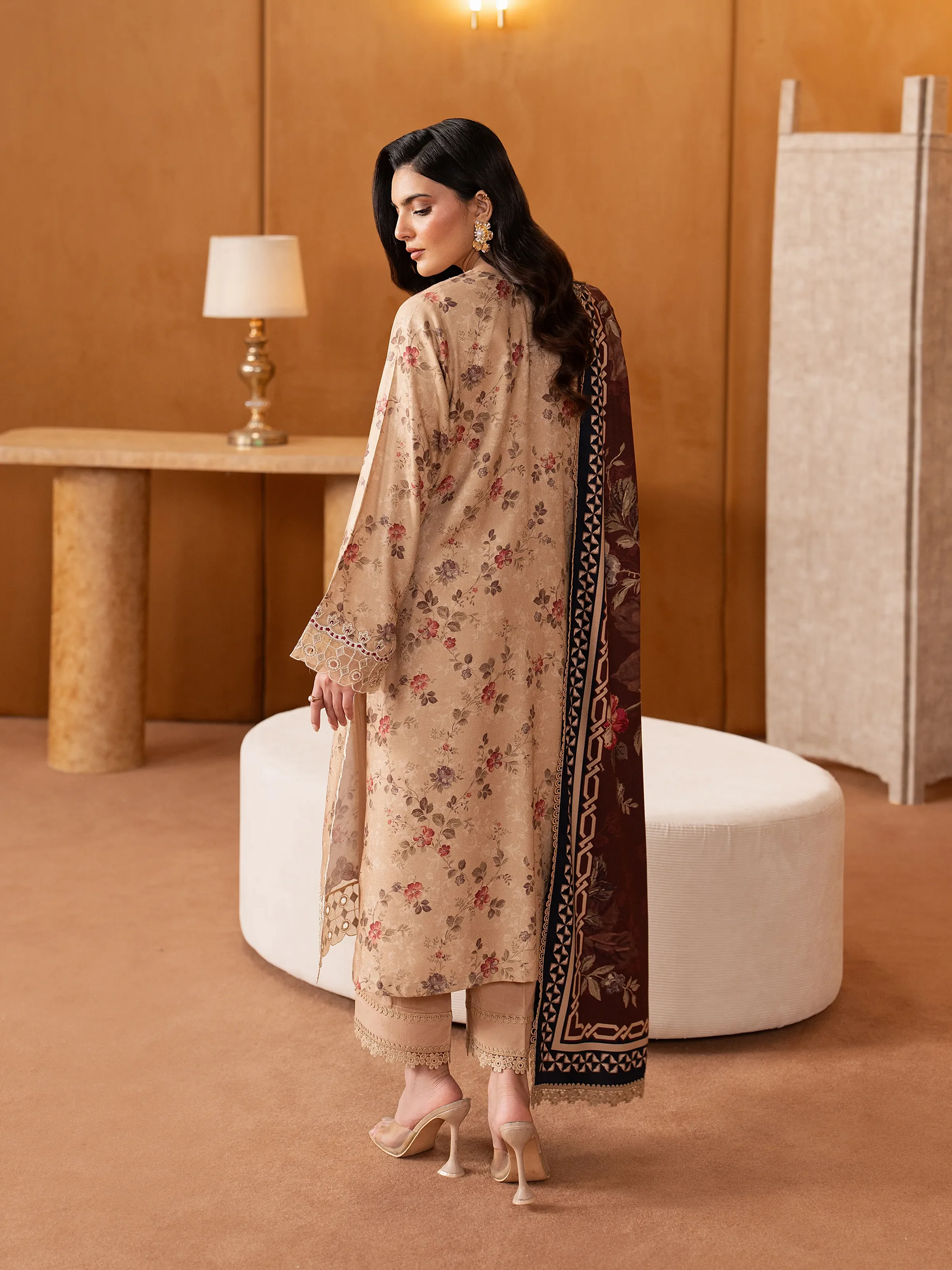 Unstitched Embroidered Twill Viscose Suit - EWU5V20-32087-3P - Image 6