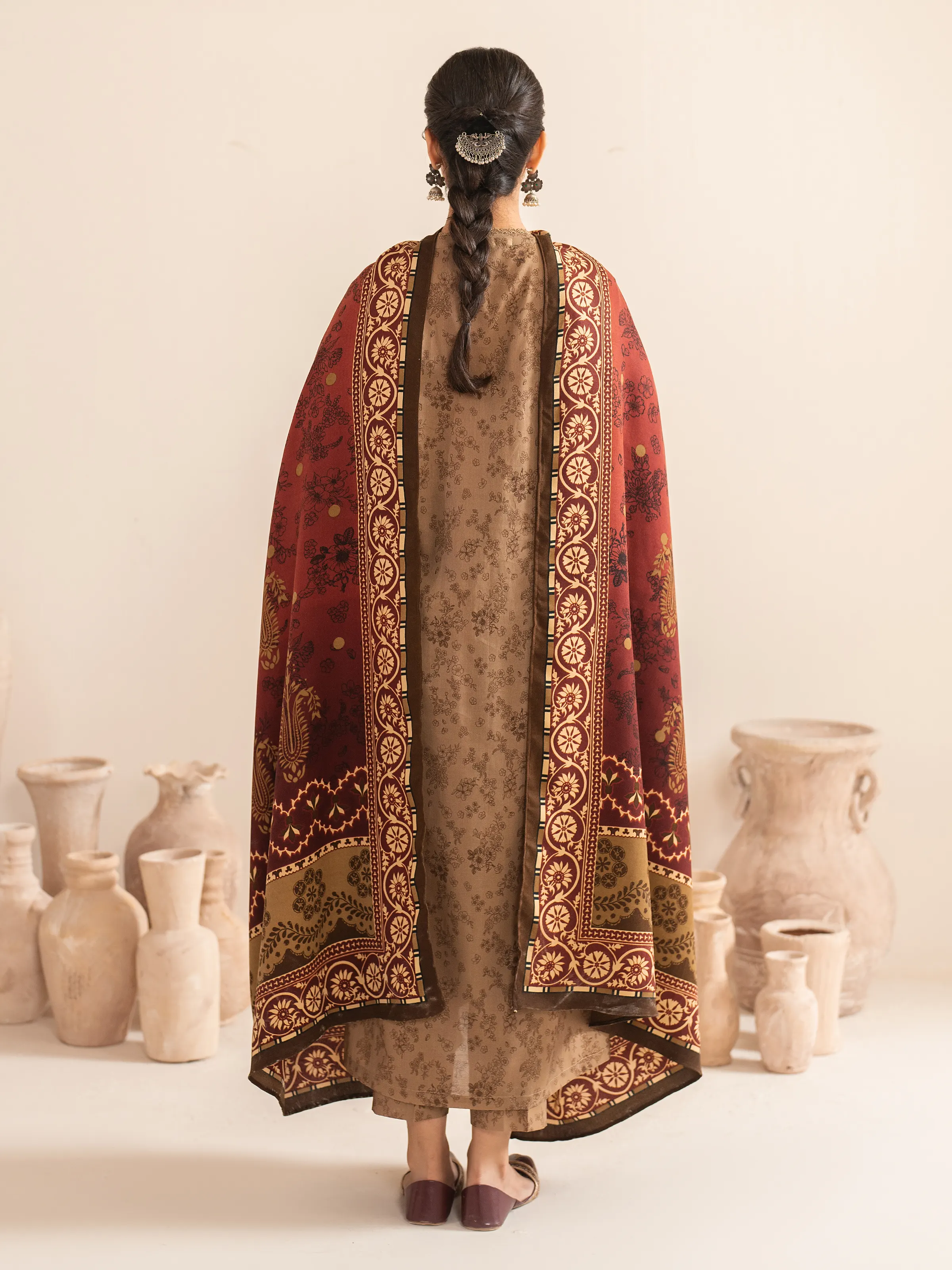 Unstitched Printed Khaddar Suit - EWU24M3-073 - Image 5