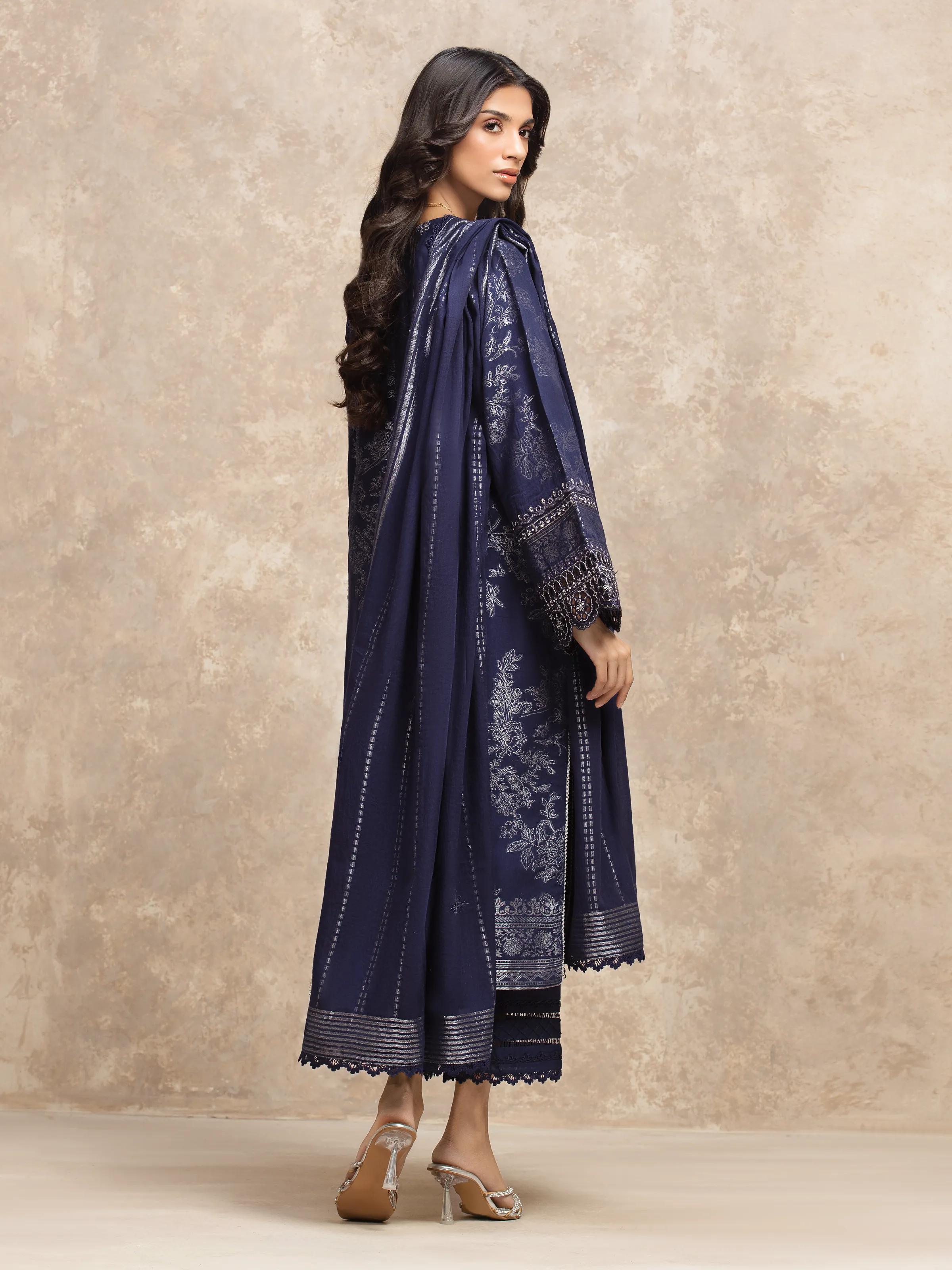 Unstitched Embroidered Jacquard Suit - EWU5V3-31852-3P - Image 5