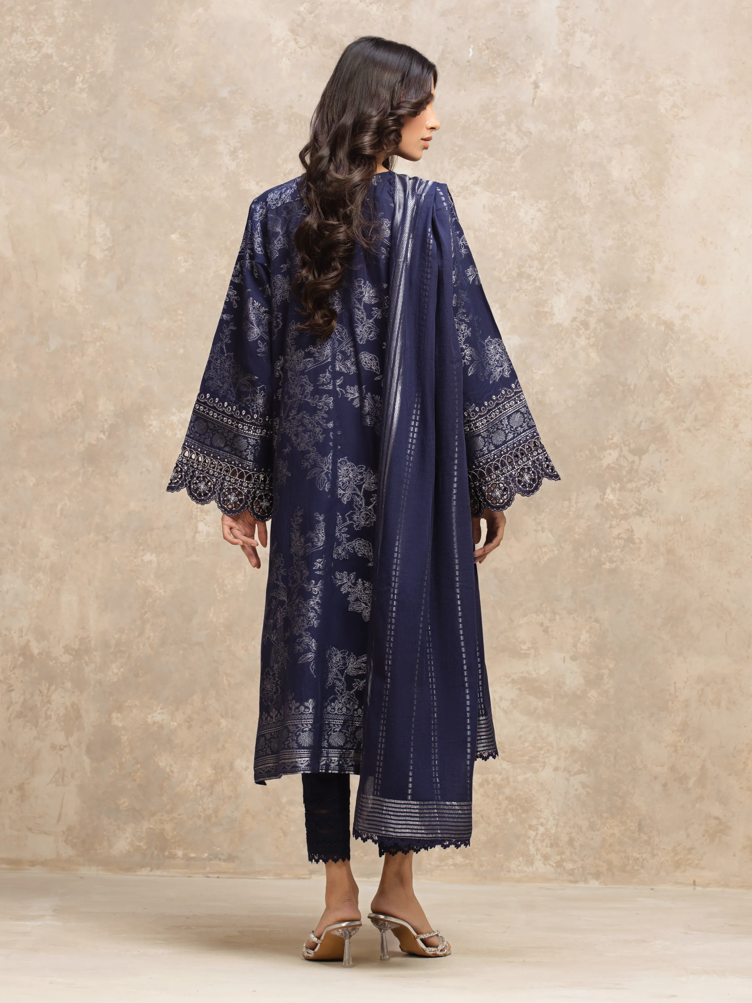 Unstitched Embroidered Jacquard Suit - EWU5V3-31852-3P - Image 6