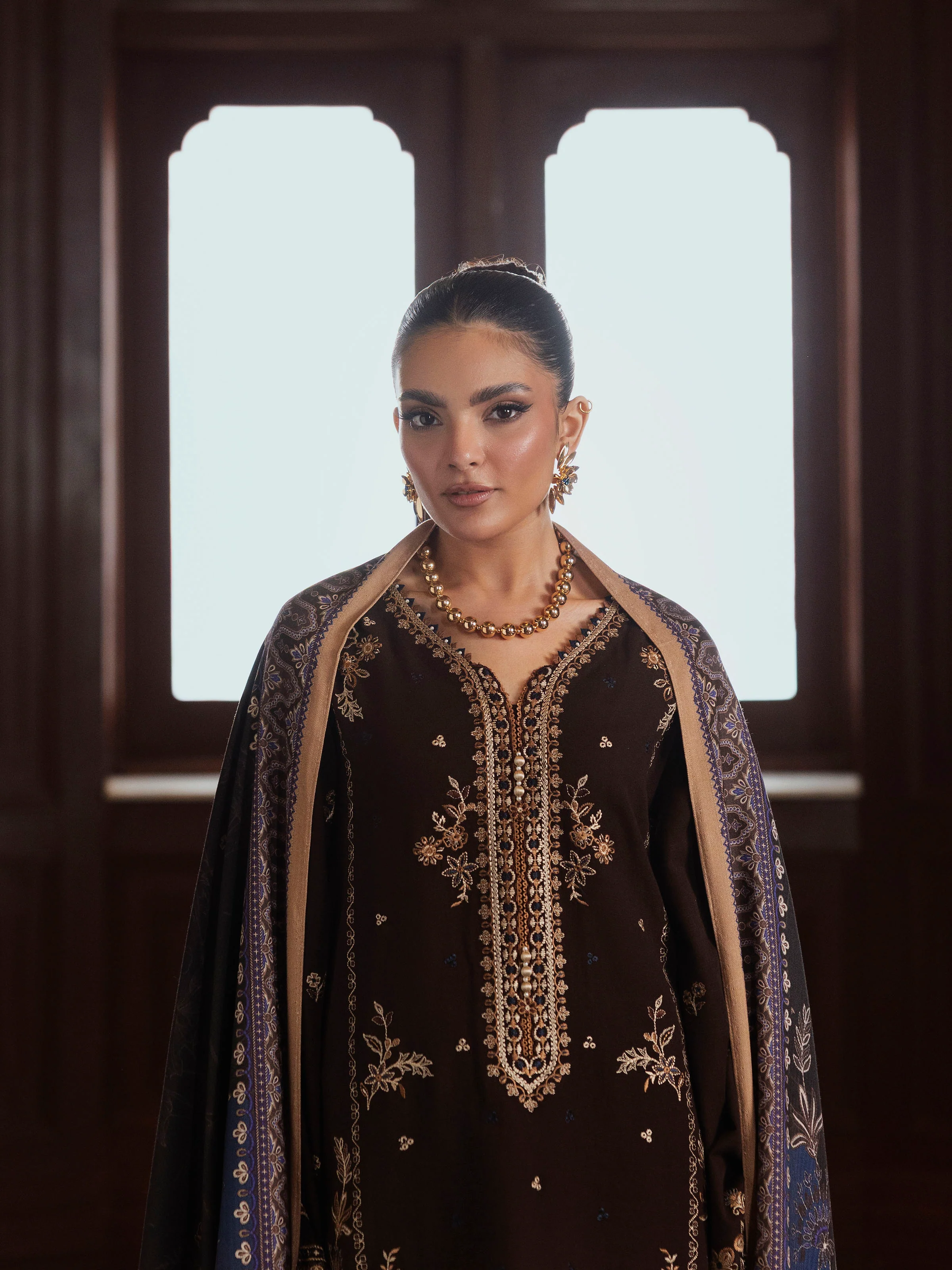 Unstitched Embroidered Khaddar Suit - EWU5V11-32003-3P - Image 2