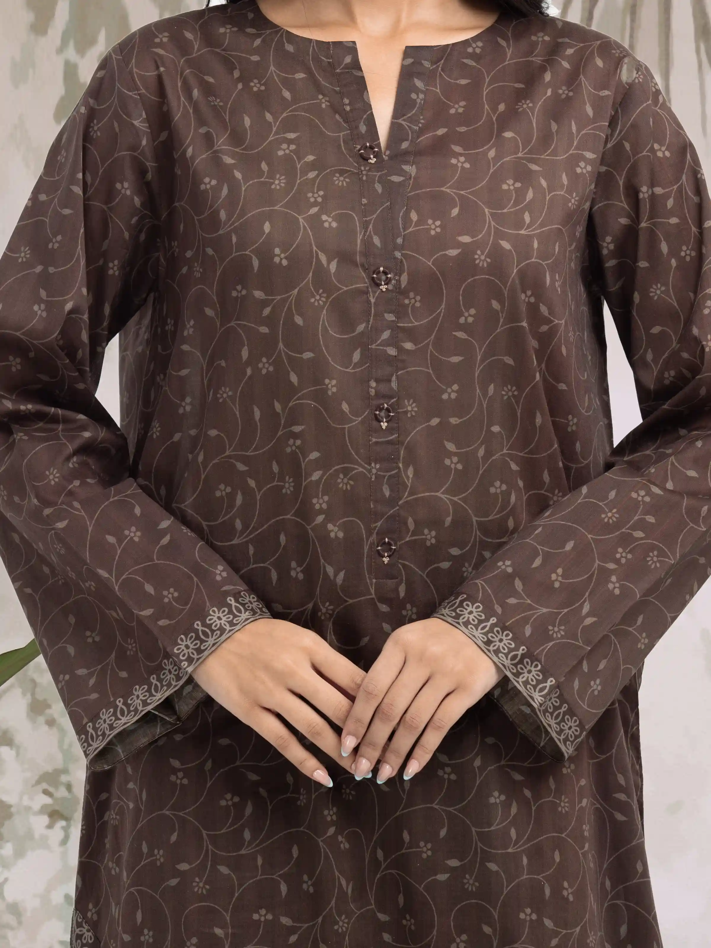 Unstitched Printed Khaddar Suit - EWU24M3-083-3P - Image 3