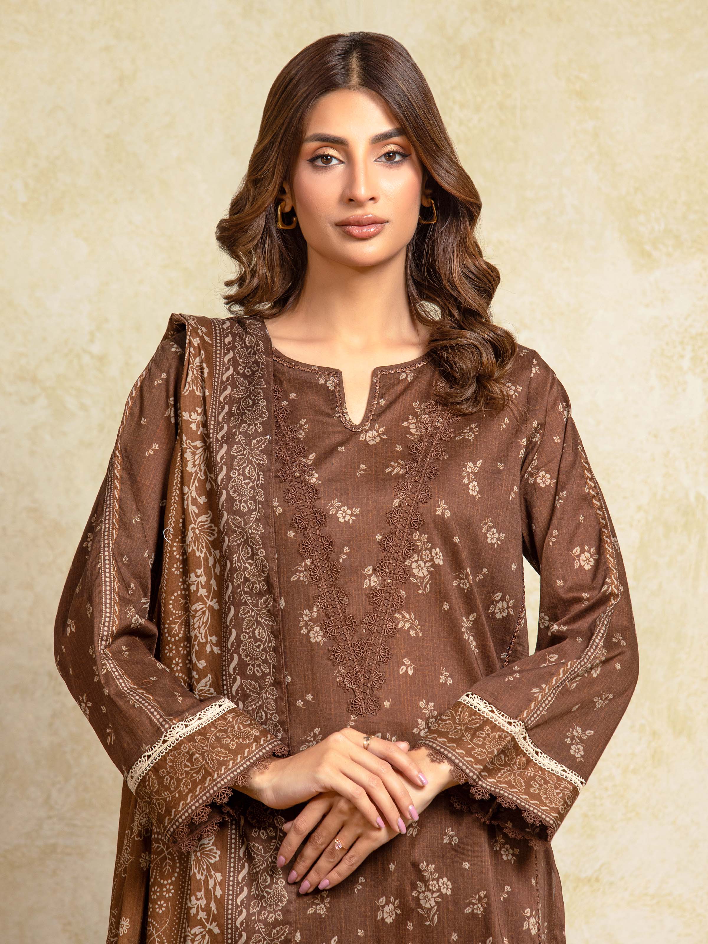 Unstitched Printed Khaddar Suit - EWU5A3-35952-3P - Image 3