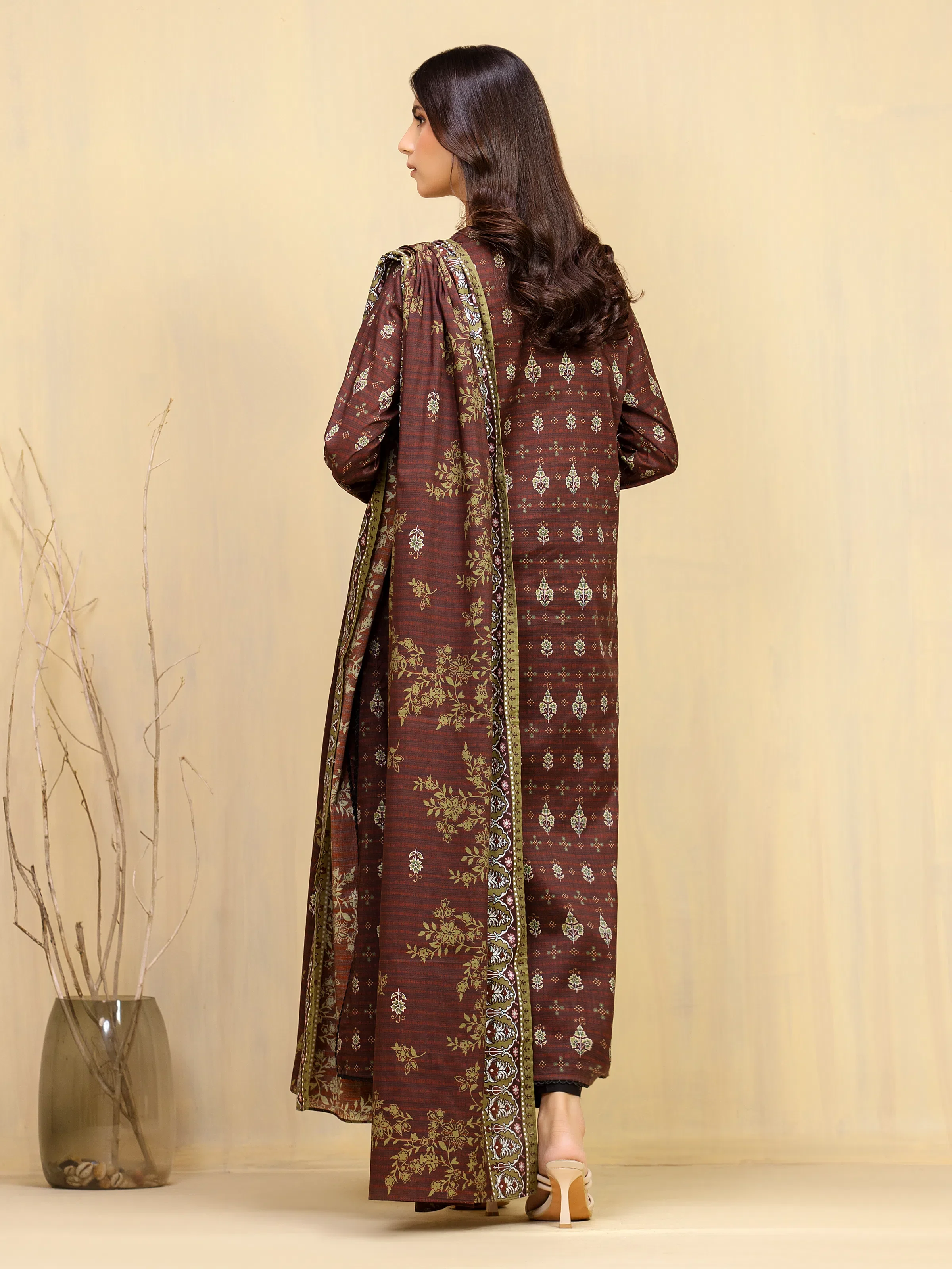 Unstitched Printed Khaddar Suit - EWU5A3-36118-3P - Image 6