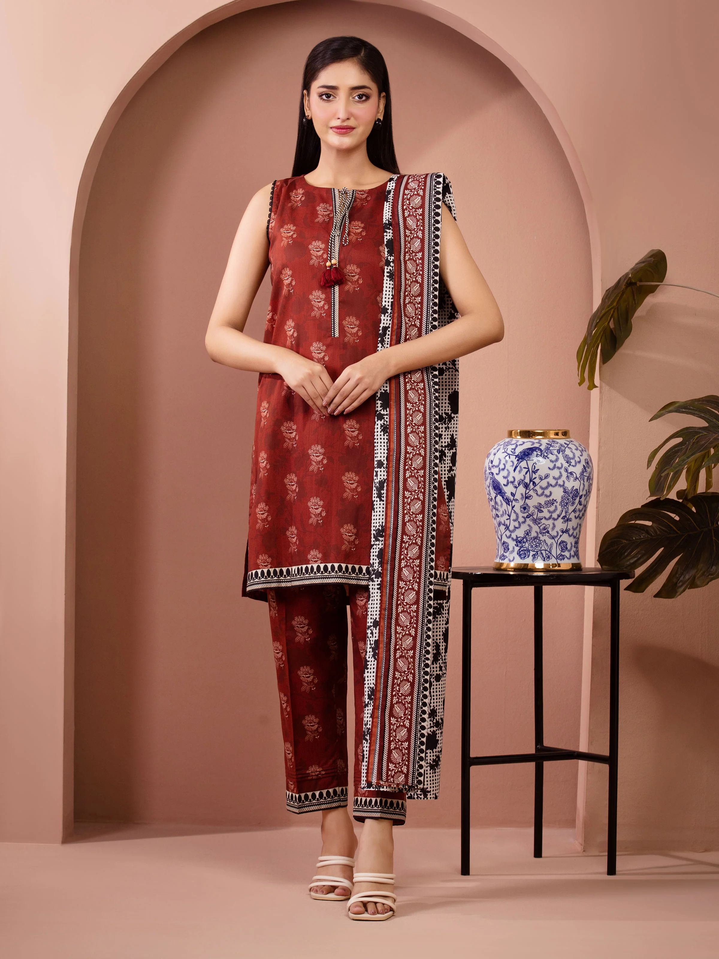Unstitched Printed Lawn Shirt Dupatta - EWU5A1-35254SD