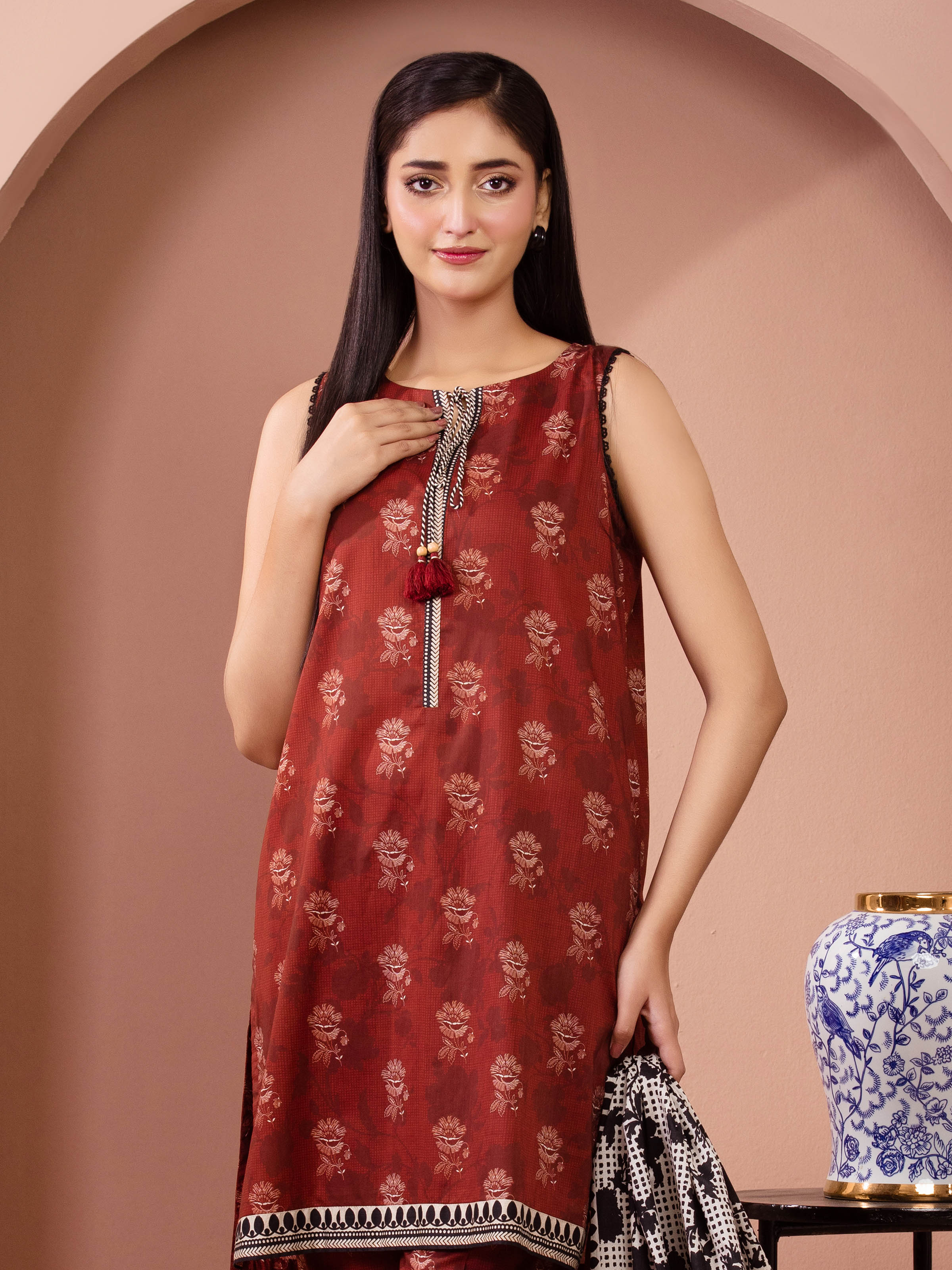 Unstitched Printed Lawn Shirt Dupatta - EWU5A1-35254SD - Image 2