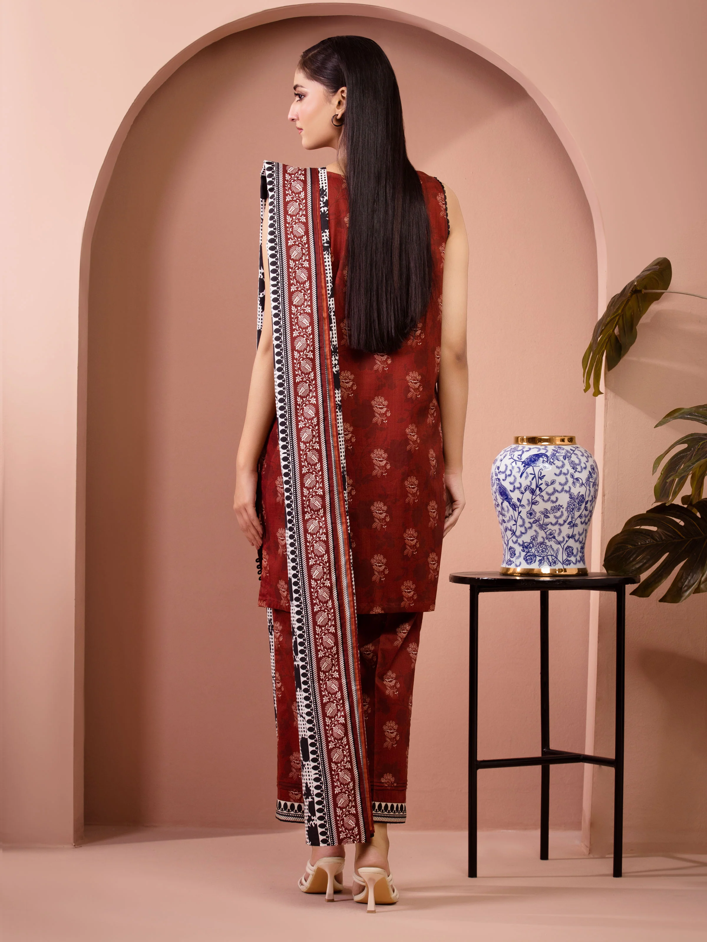 Unstitched Printed Lawn Suit - EWU5A1-35254-3P - Image 5