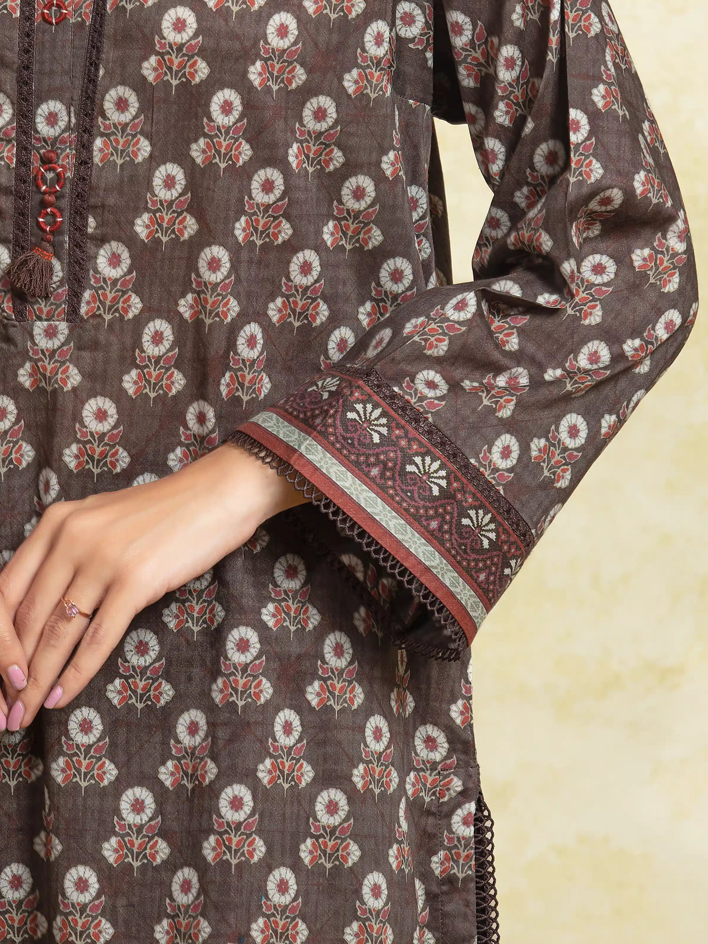 Unstitched Printed Khaddar Suit - EWU5A3-35954-3P - Image 3