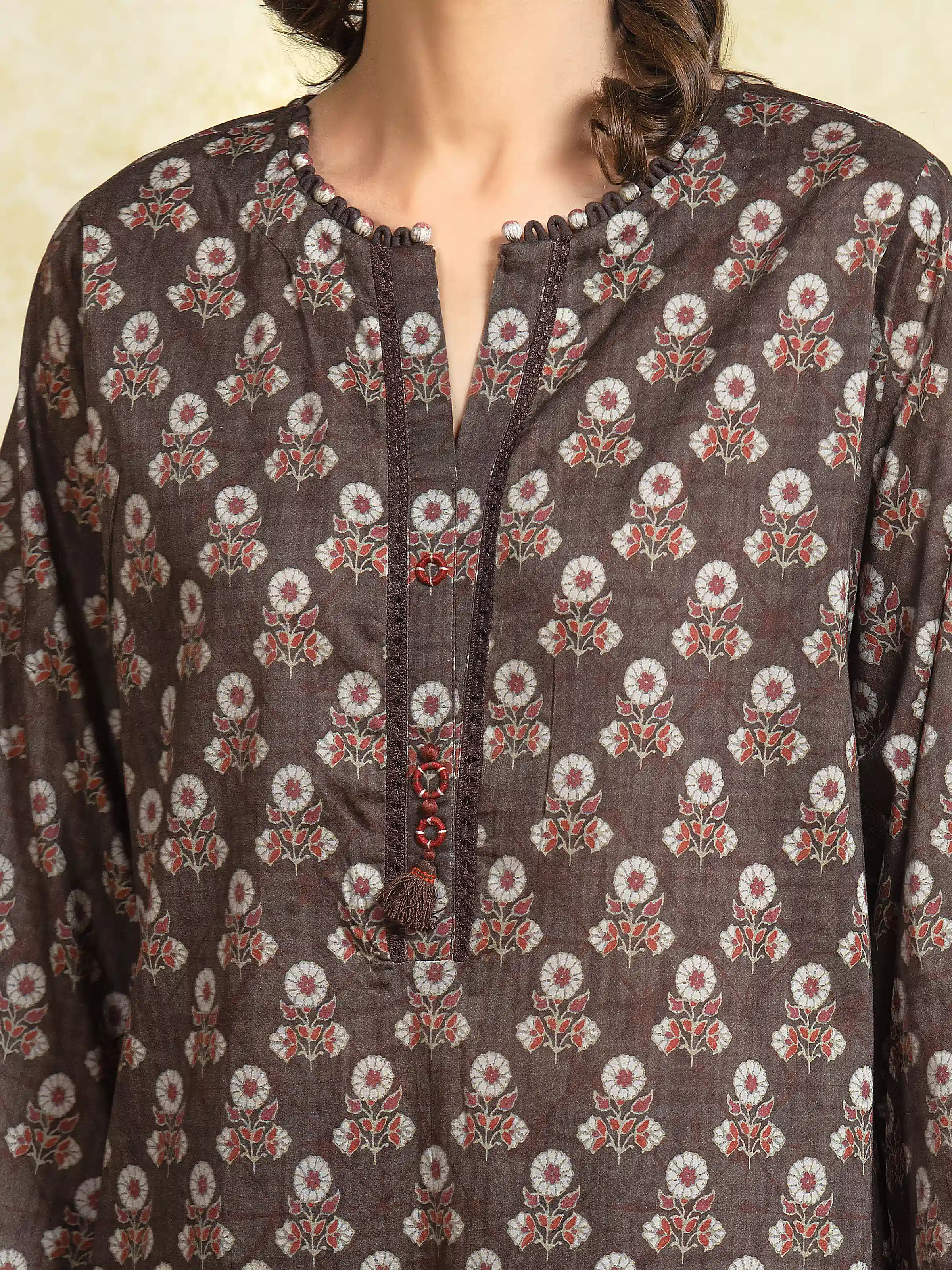 Unstitched Printed Khaddar Suit - EWU5A3-35954-3P - Image 4