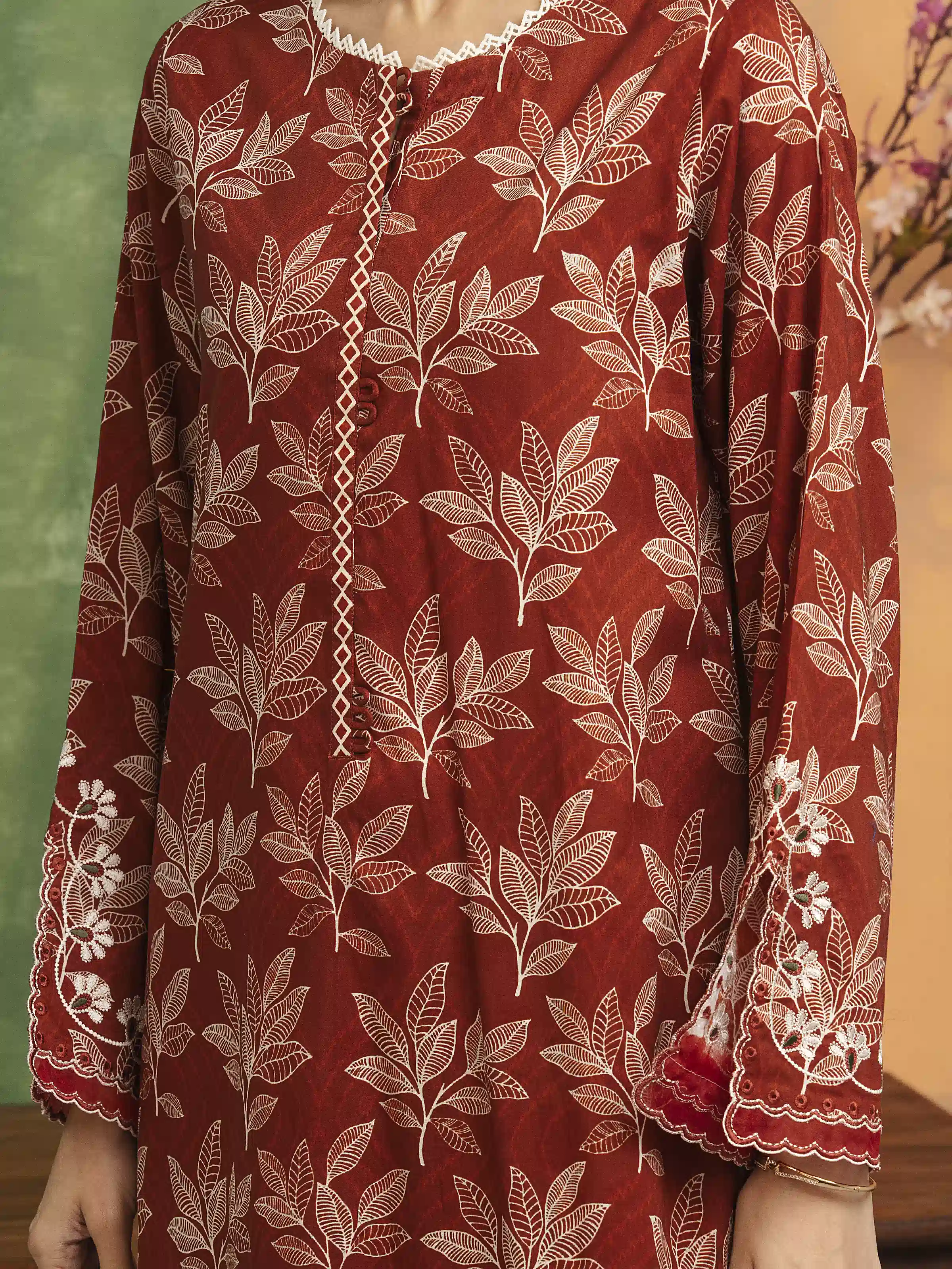 Unstitched Embroidered Lawn Shirt Trouser - EWU5V1-31474ST - Image 2