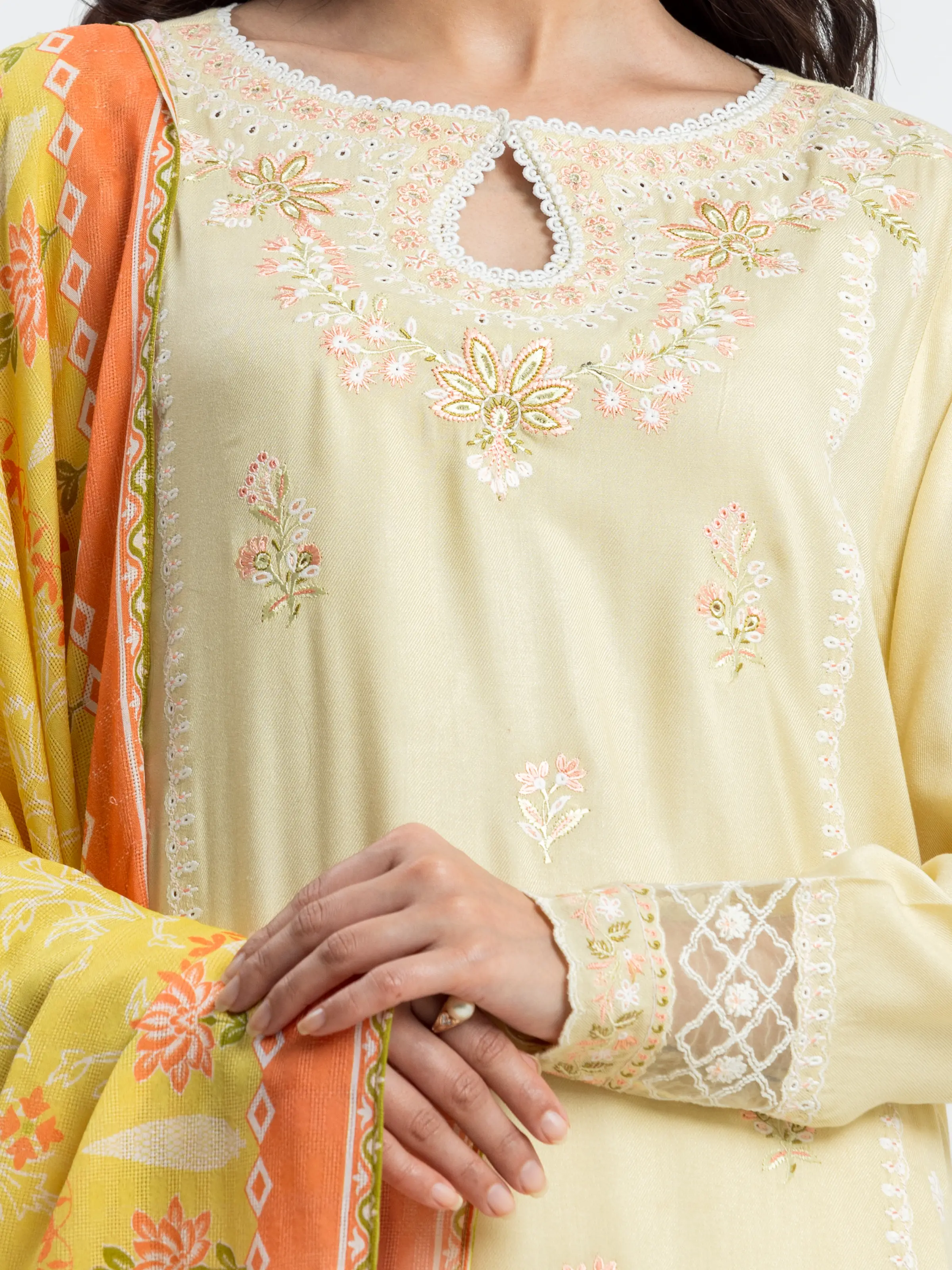 Unstitched Embroidered Viscose Suit - EWU24V13-30232-3P - Image 3
