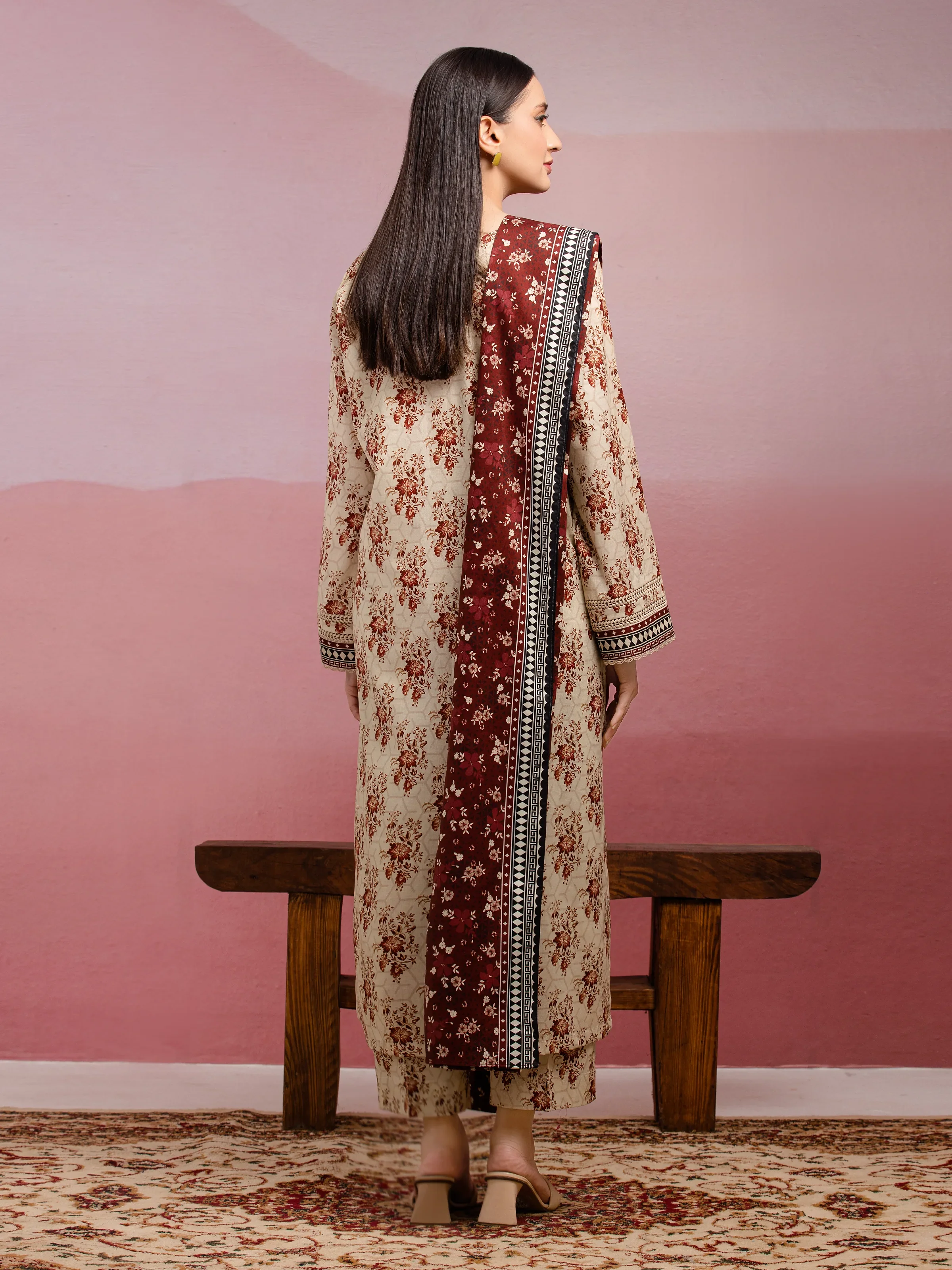 Unstitched Printed Lawn Suit - EWU5A1-35047-3P - Image 2