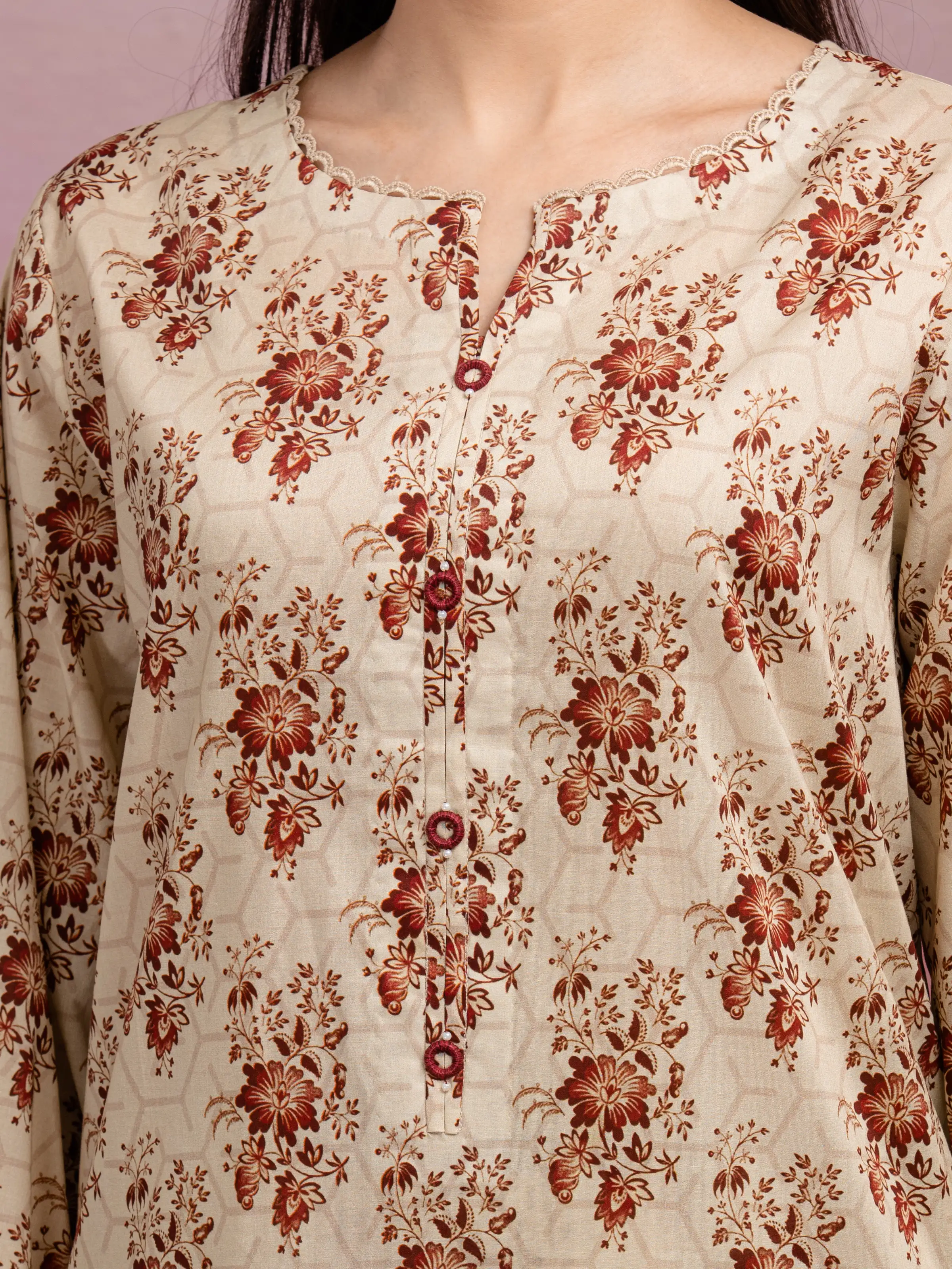 Unstitched Printed Lawn Suit - EWU5A1-35047-3P - Image 3