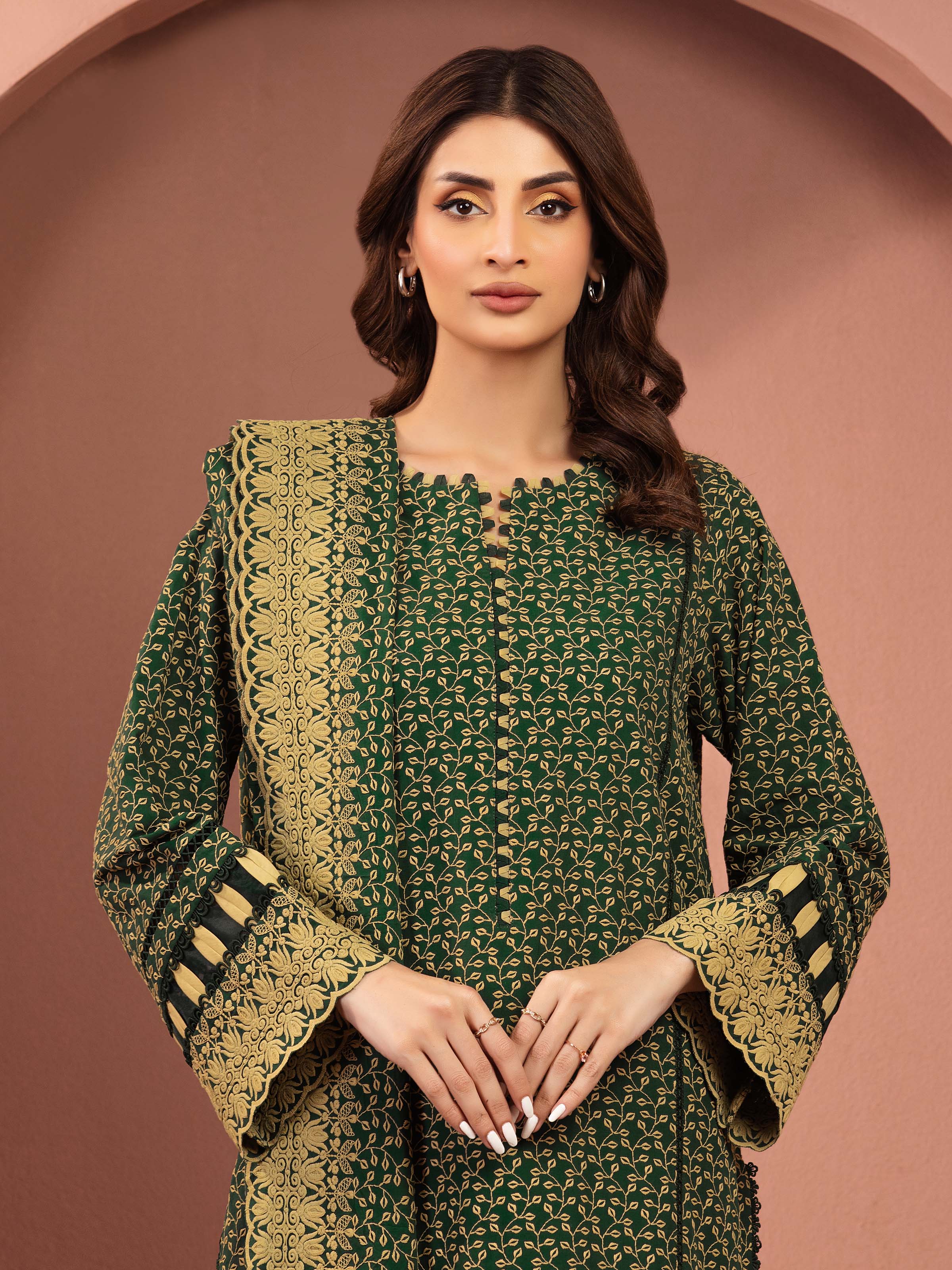Unstitched Embroidered Cambric Suit - EWU5V2-31835-3P - Image 2