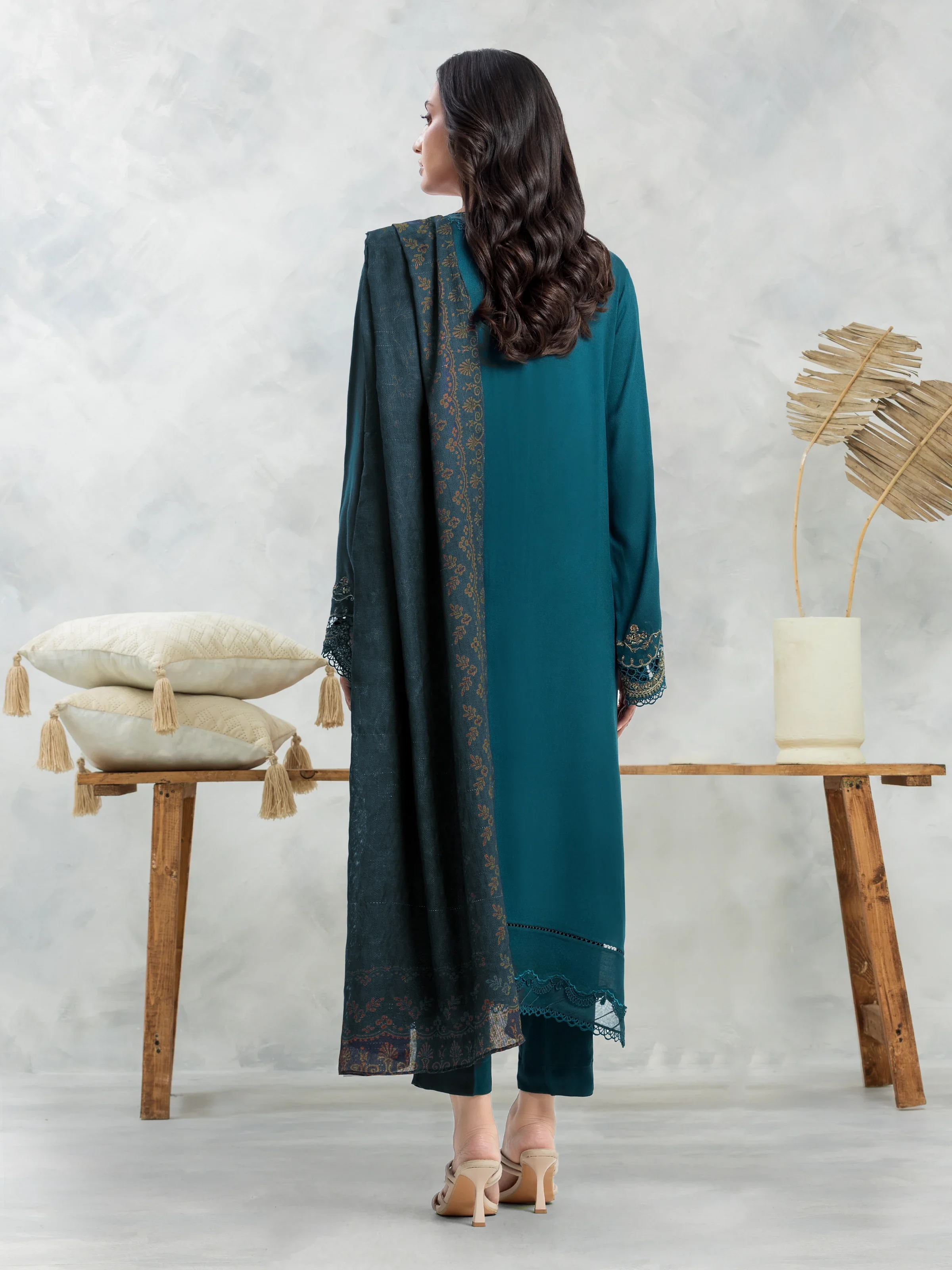 Unstitched Embroidered Viscose Suit - EWU24V13-30228-3P - Image 2