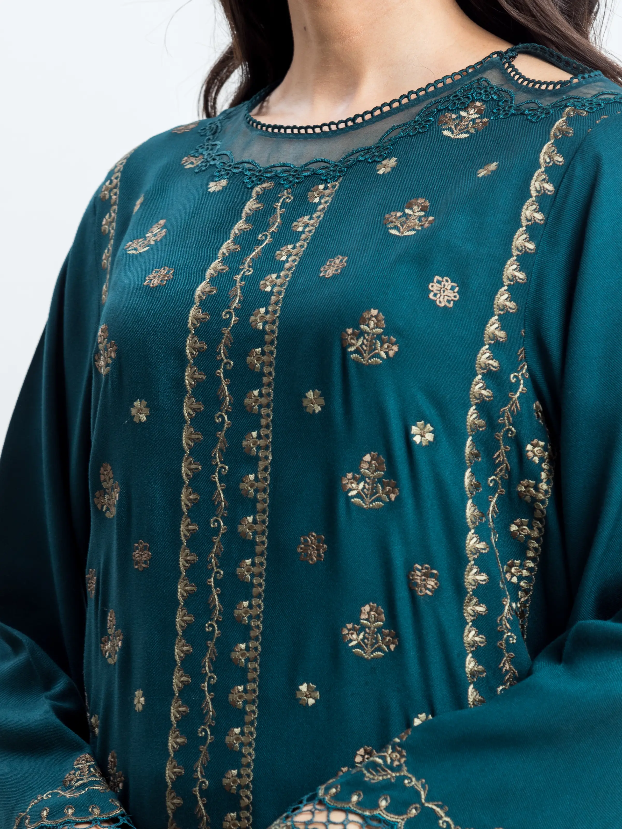 Unstitched Embroidered Viscose Suit - EWU24V13-30228-3P - Image 3