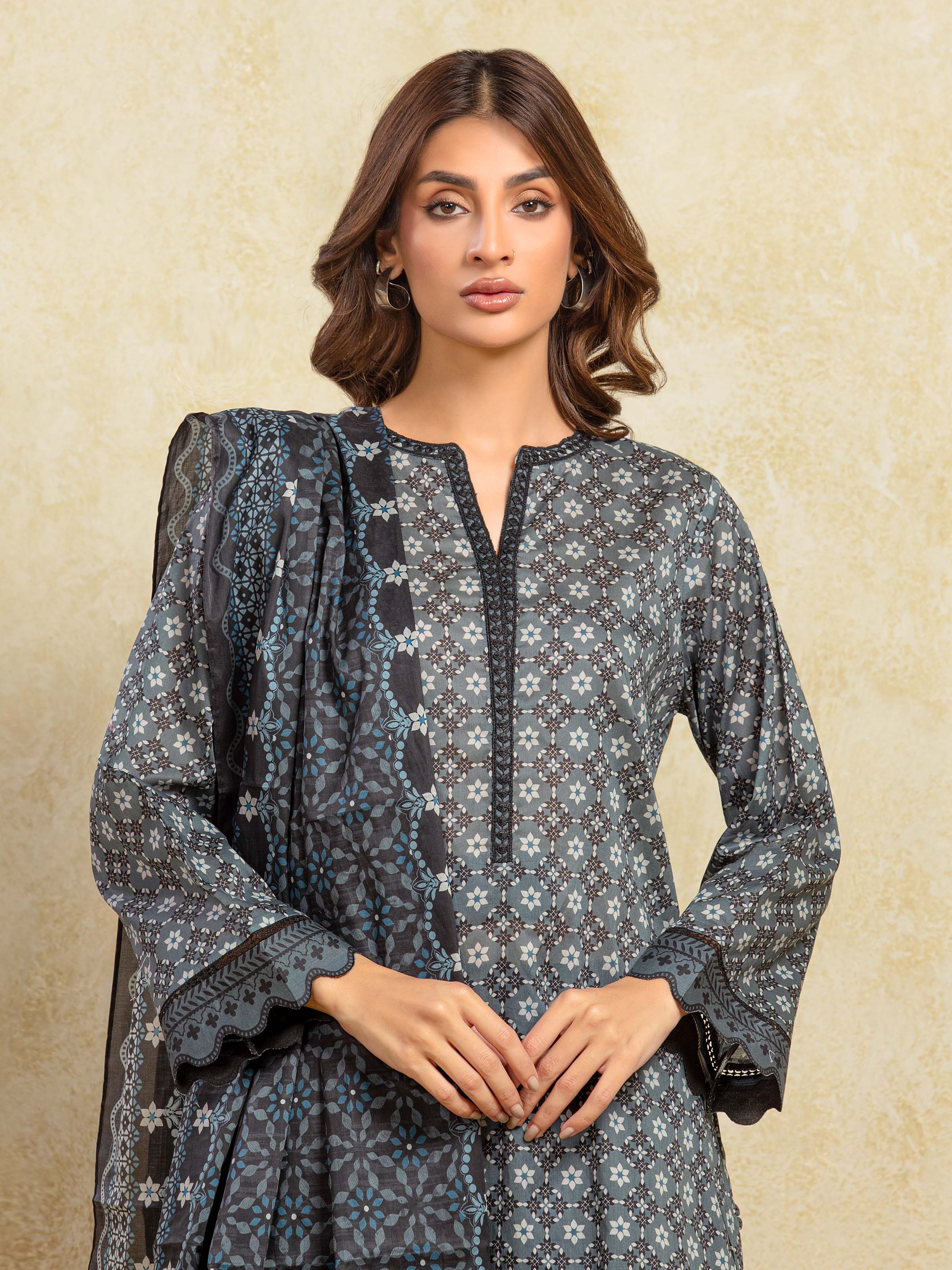Unstitched Printed Khaddar Suit - EWU5A3-36100-3P - Image 2