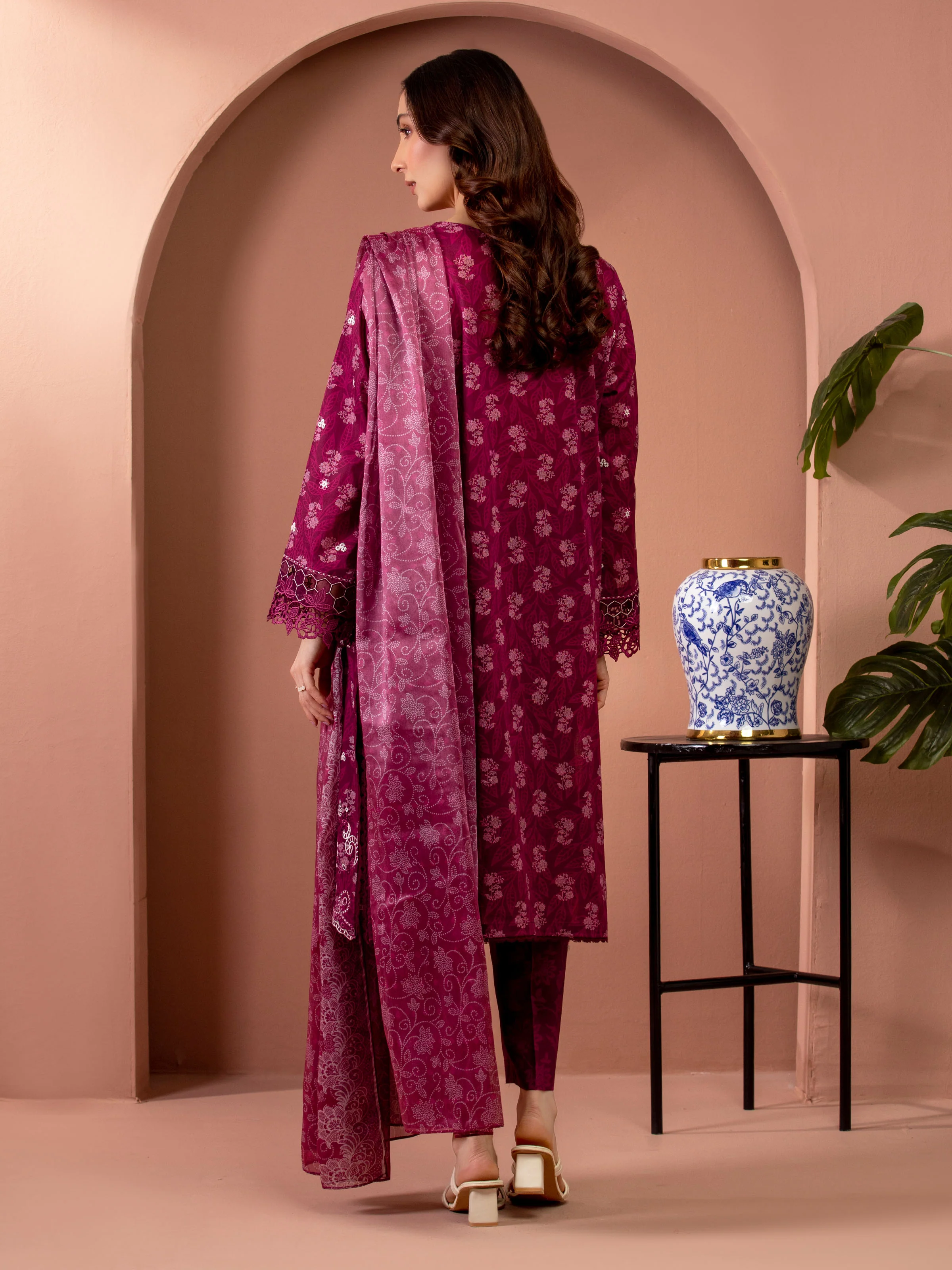 Unstitched Embroidered Lawn Suit - EWU5V1-31427-3P - Image 2