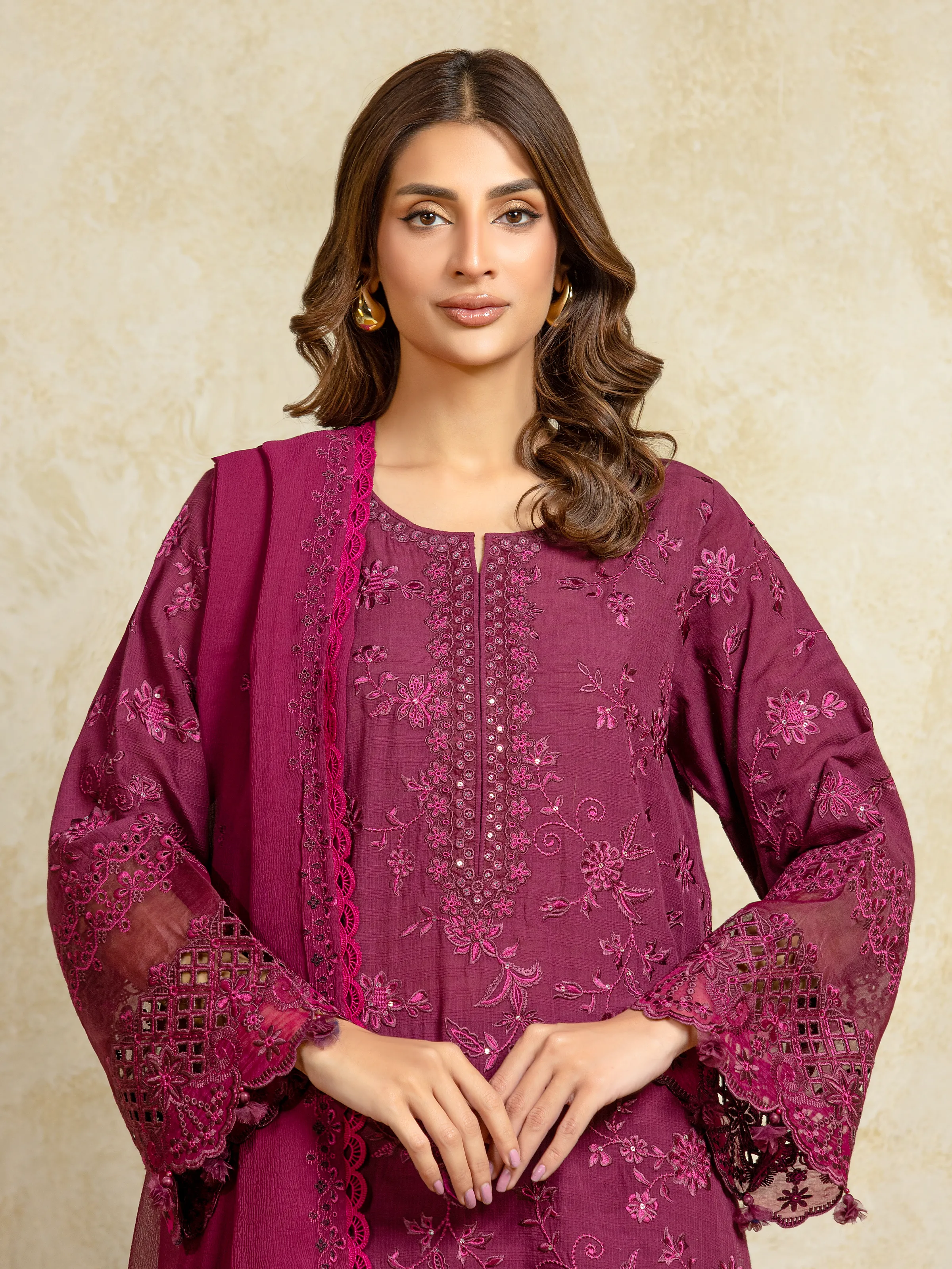 Unstitched Embroidered Lawn Suit - EWU5V1-31708-3P - Image 2