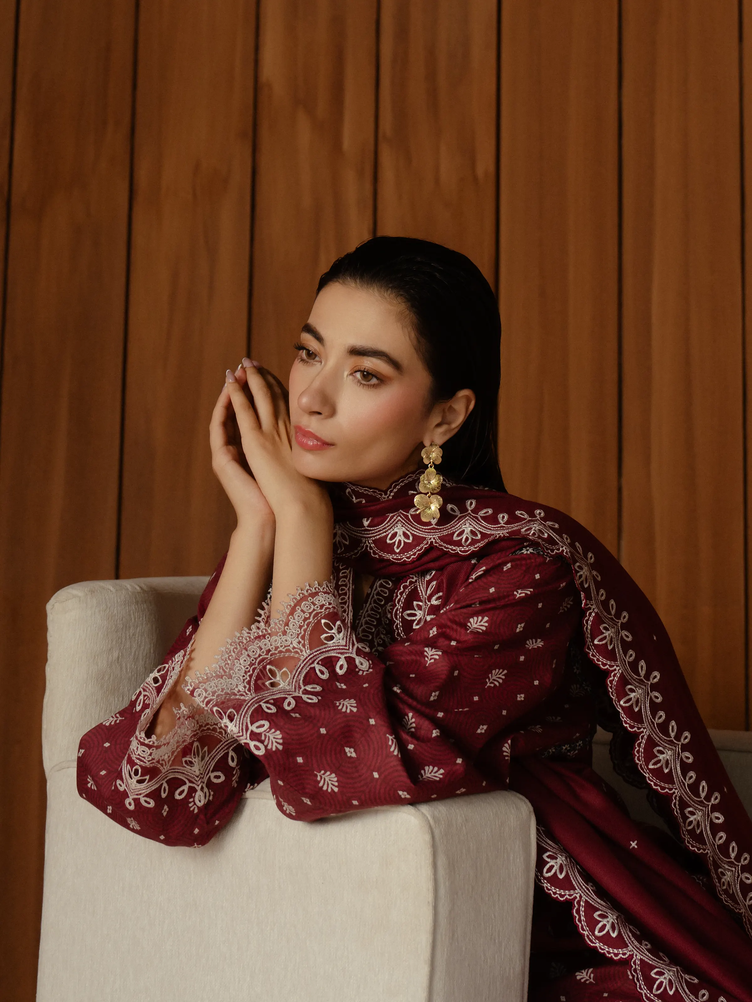 Unstitched Embroidered Marina Twill Suit - EWU24V14-30188-3P - Image 4