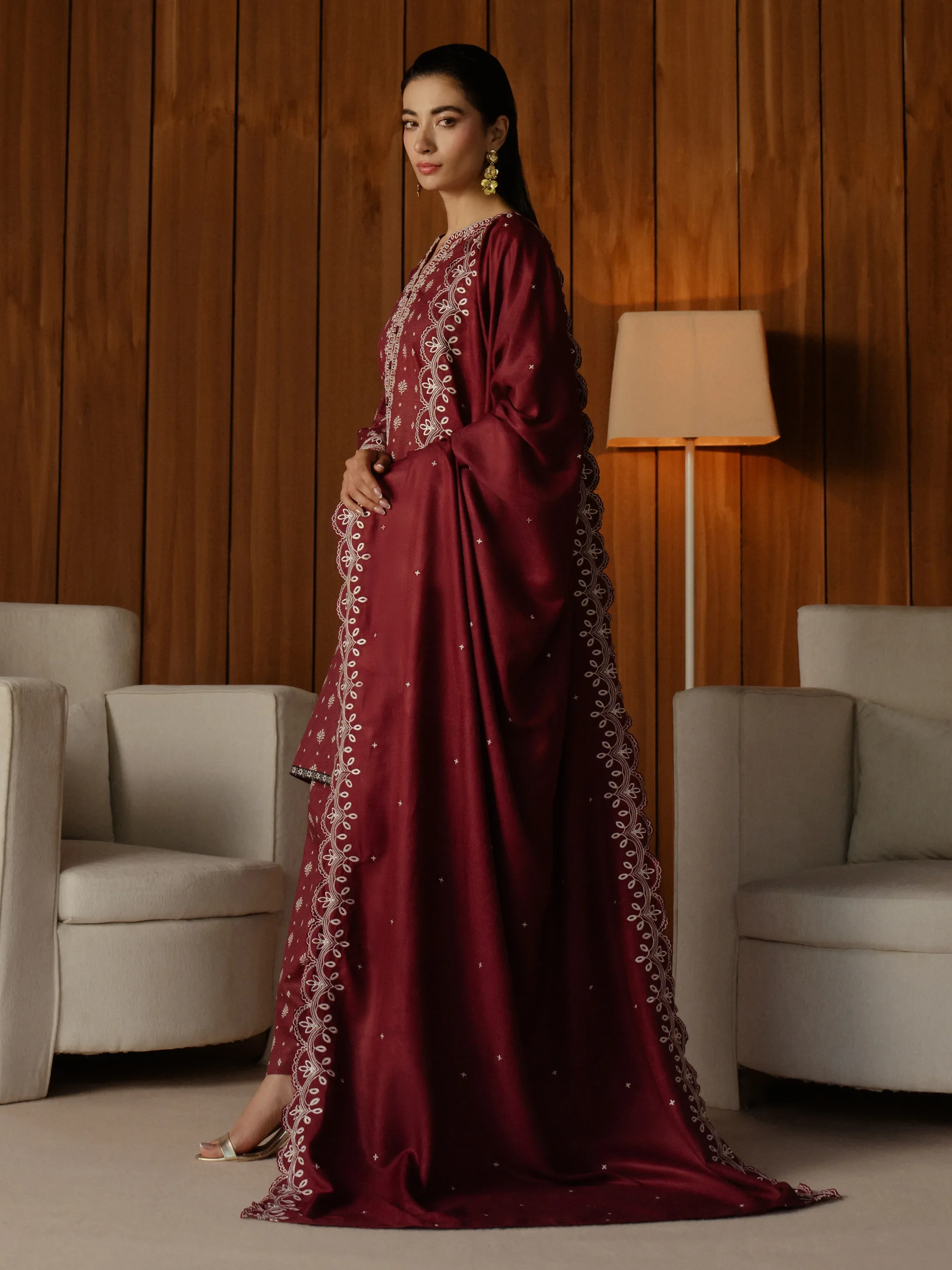 Unstitched Embroidered Marina Twill Suit - EWU24V14-30188-3P - Image 8