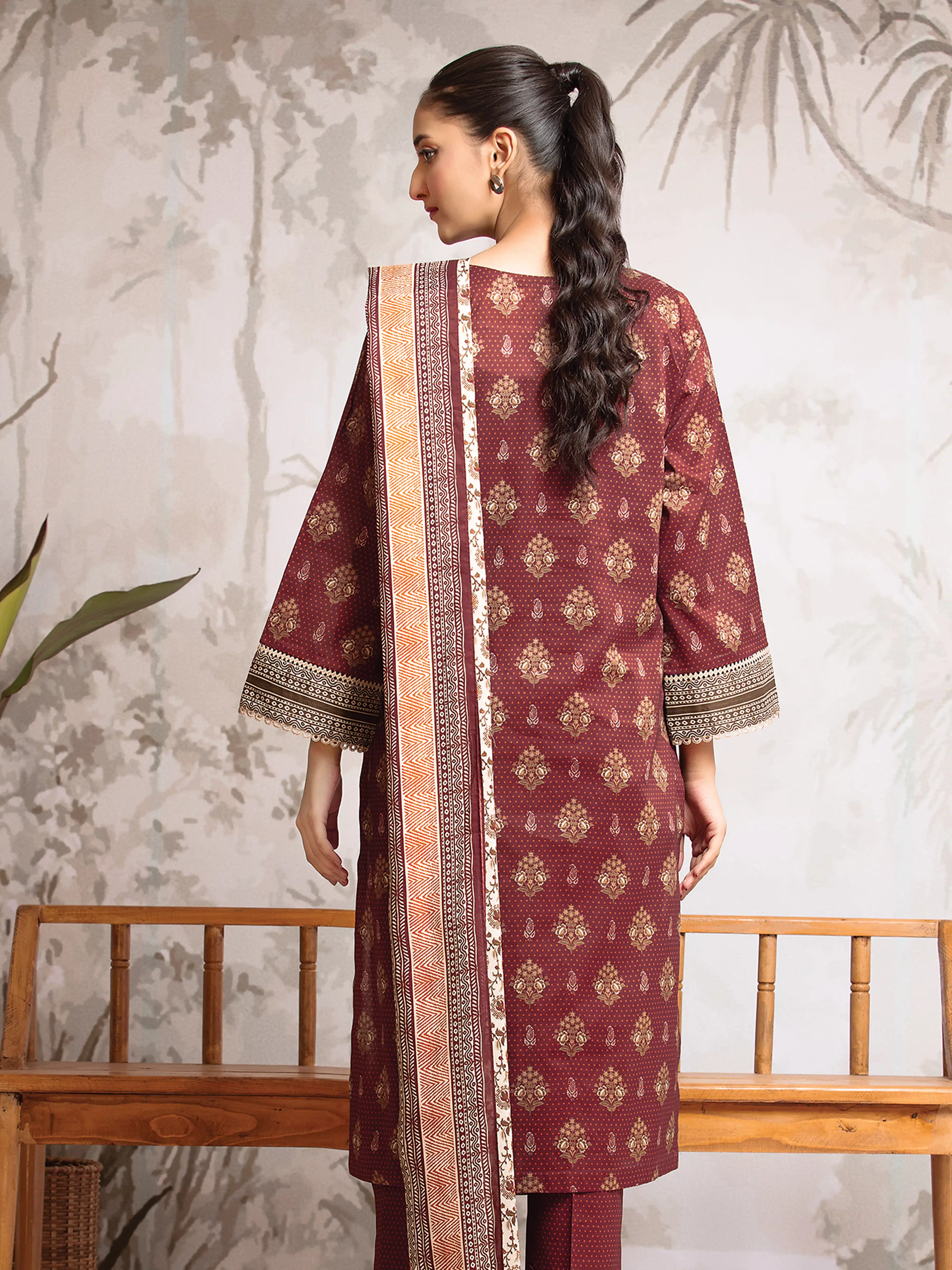 Unstitched Printed Khaddar Suit - EWU24A3-29583-3P - Image 2