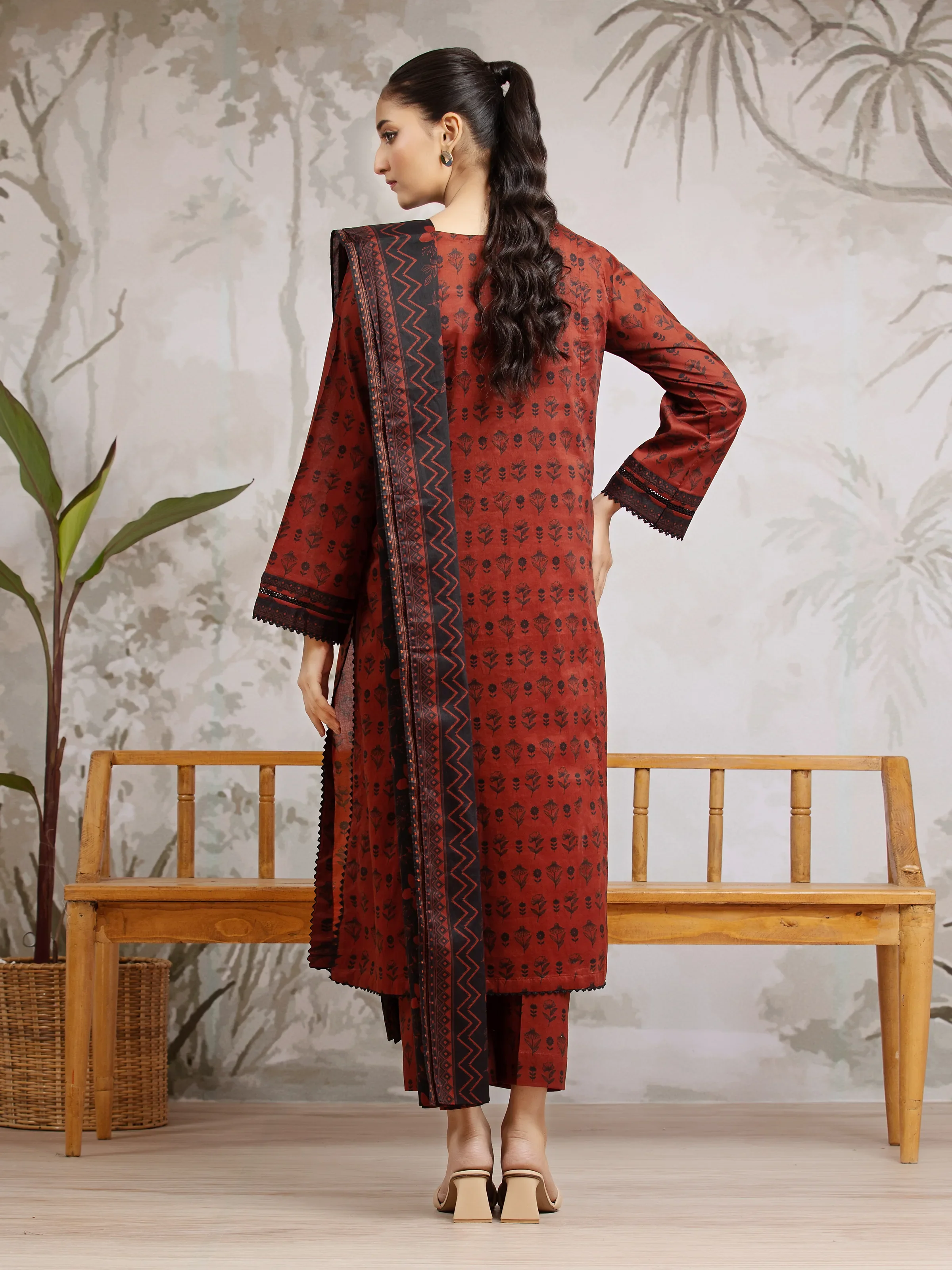 Unstitched Printed Khaddar Suit - EWU24A3-29623-3P - Image 2