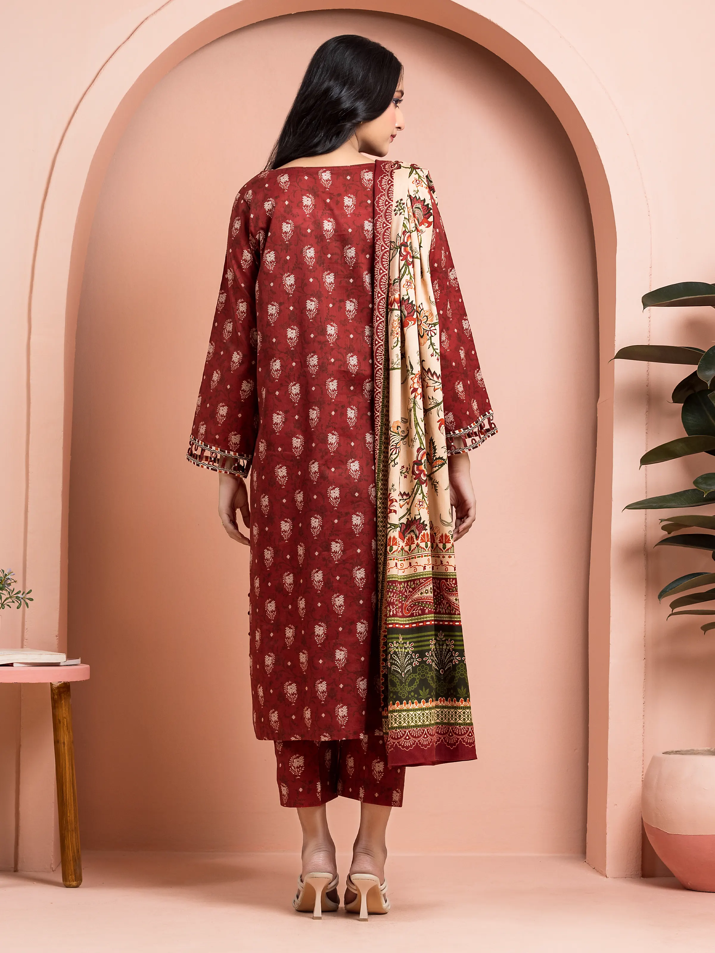 Unstitched Printed Khaddar Suit - EWU24M3-074 - Image 2