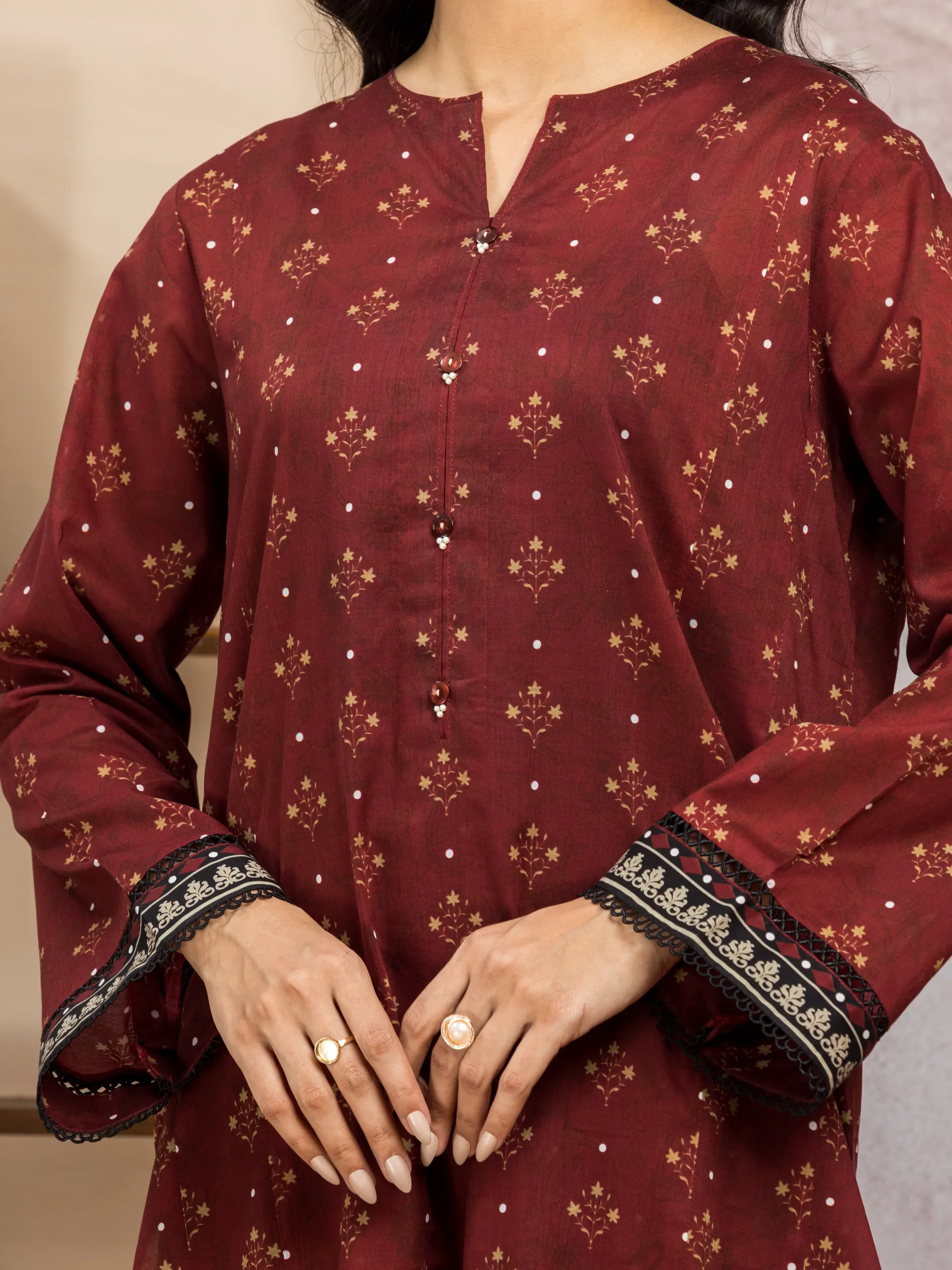 Unstitched Printed Khaddar Suit - EWU24M3-097-3P - Image 3