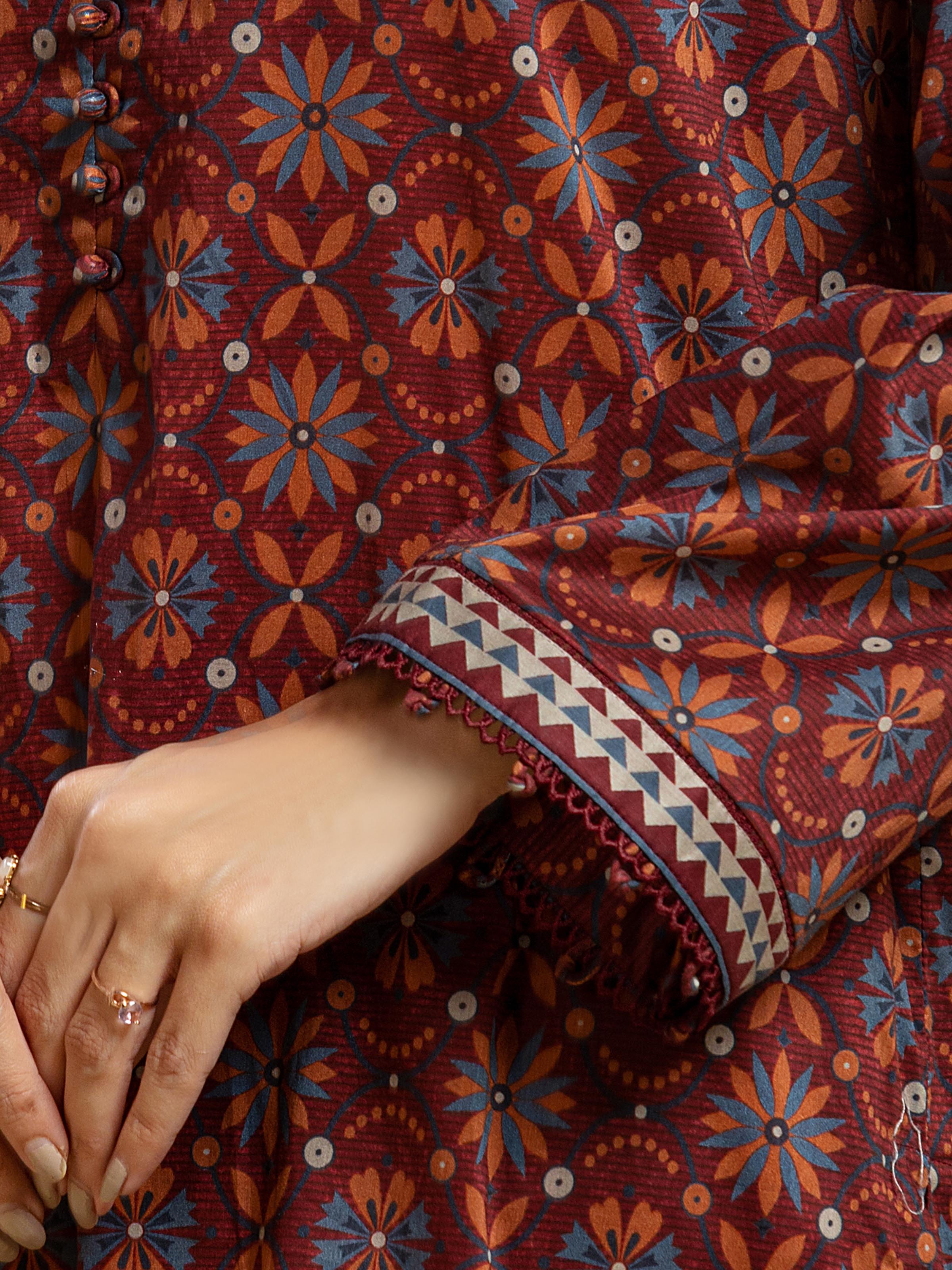 Unstitched Printed Khaddar Suit - EWU5A3-35989-3P - Image 5