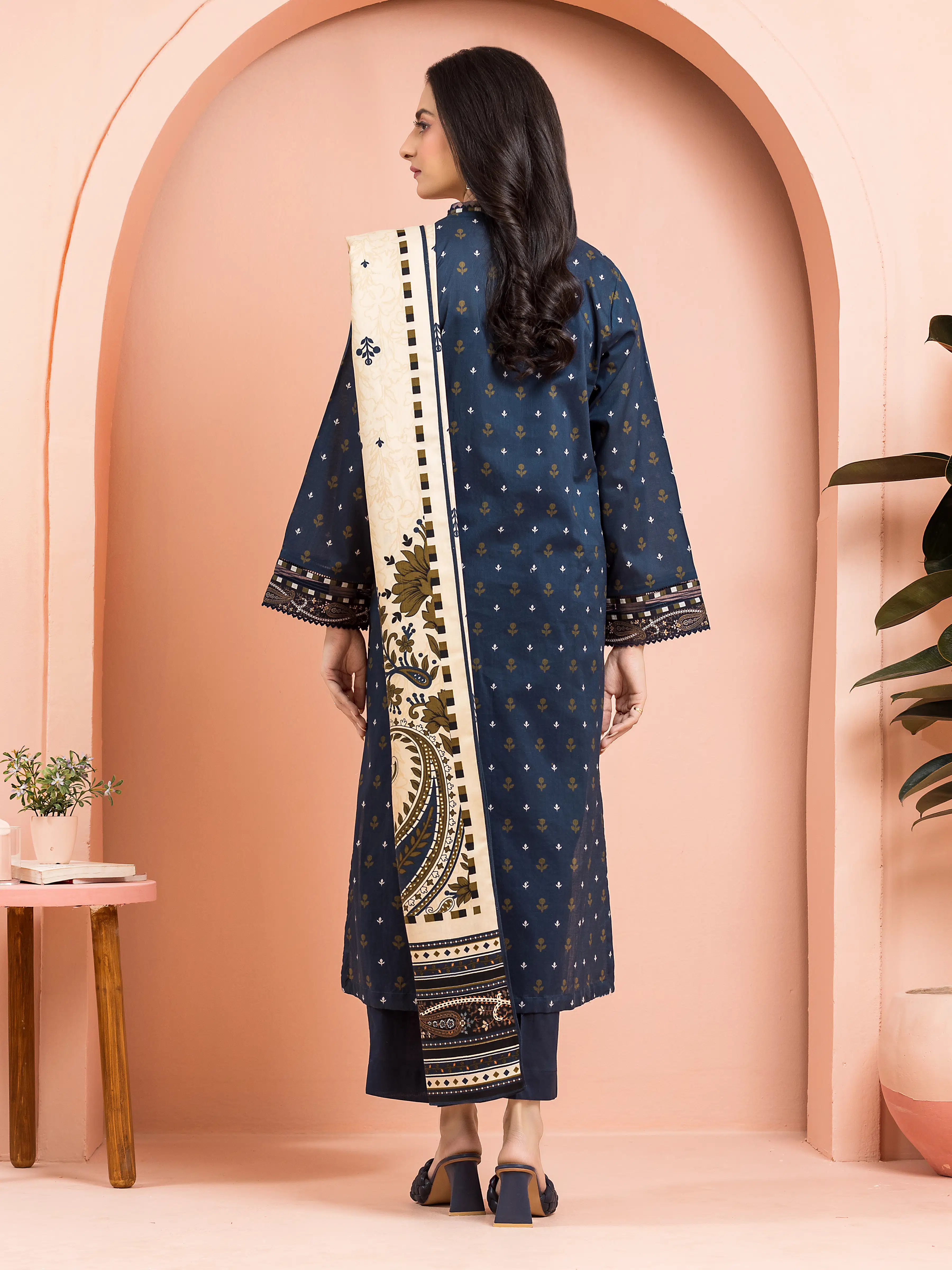 Unstitched Printed Khaddar Suit - EWU24M3-096 - Image 2